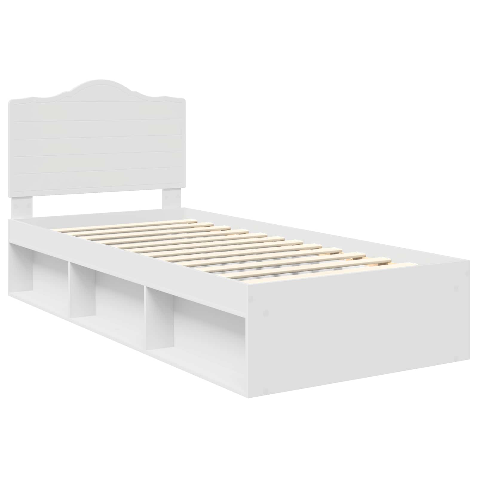 Cadre de lit avec tête de lit Blanc 90 x 200 cm Pin massif - XIOS