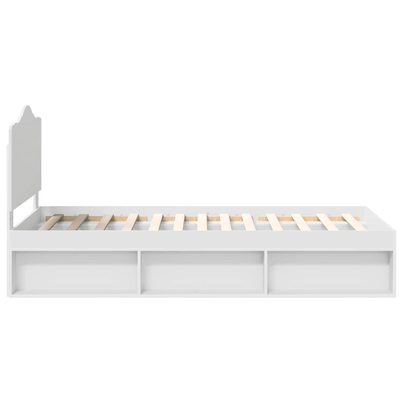 Cadre de lit avec tête de lit Blanc 90 x 200 cm Pin massif - XIOS