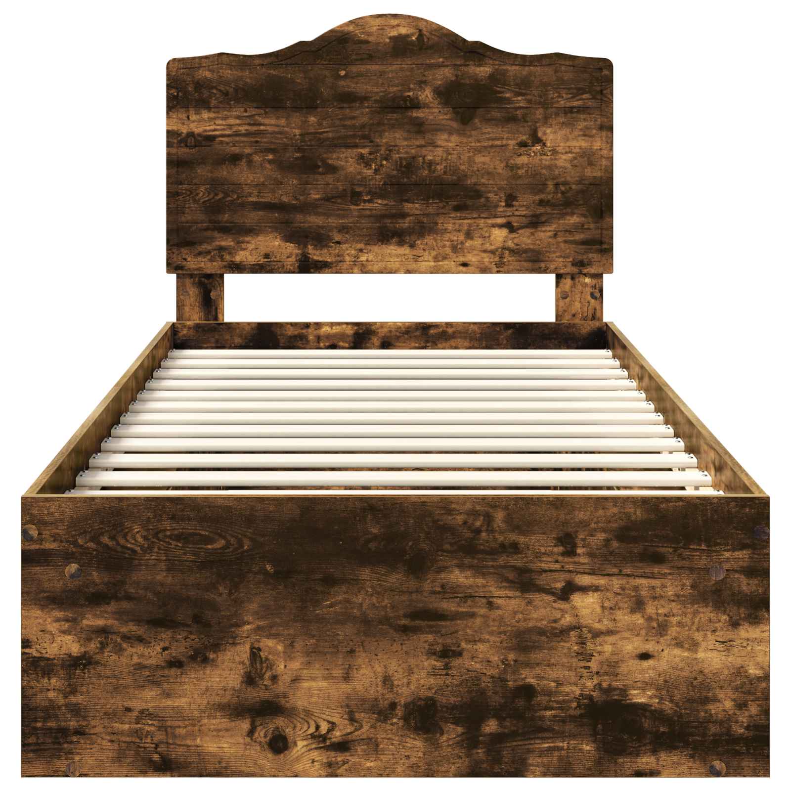 Cadre de lit avec tête de lit Chêne fumé 90 x 200 cm Pin massif - XIOS