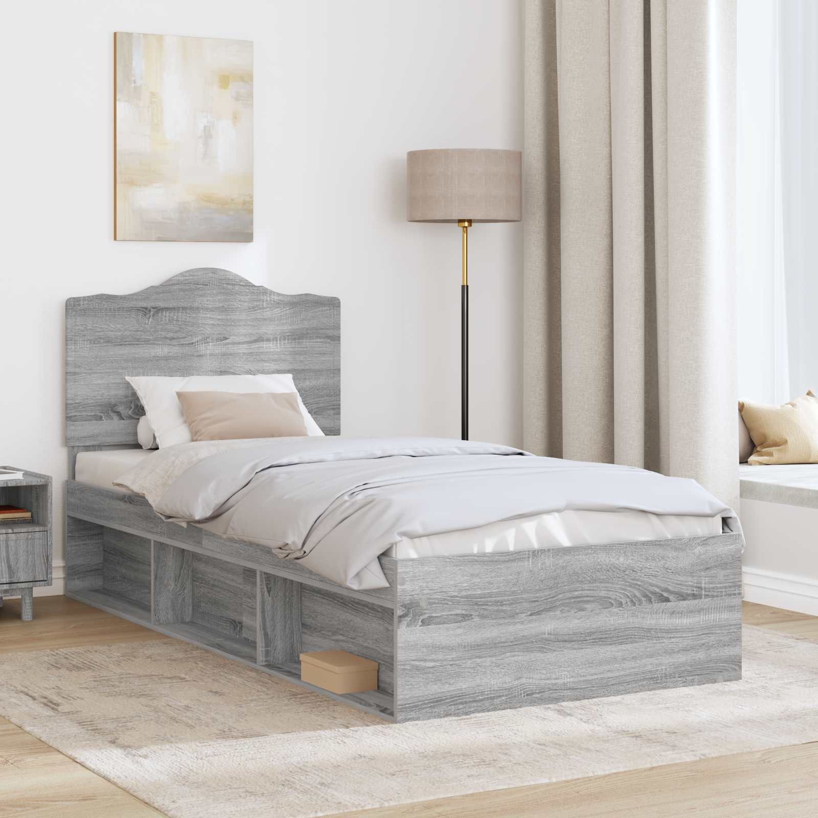Cadre de lit Gris Sonoma 90 x 200 cm Pin massif - XIOS
