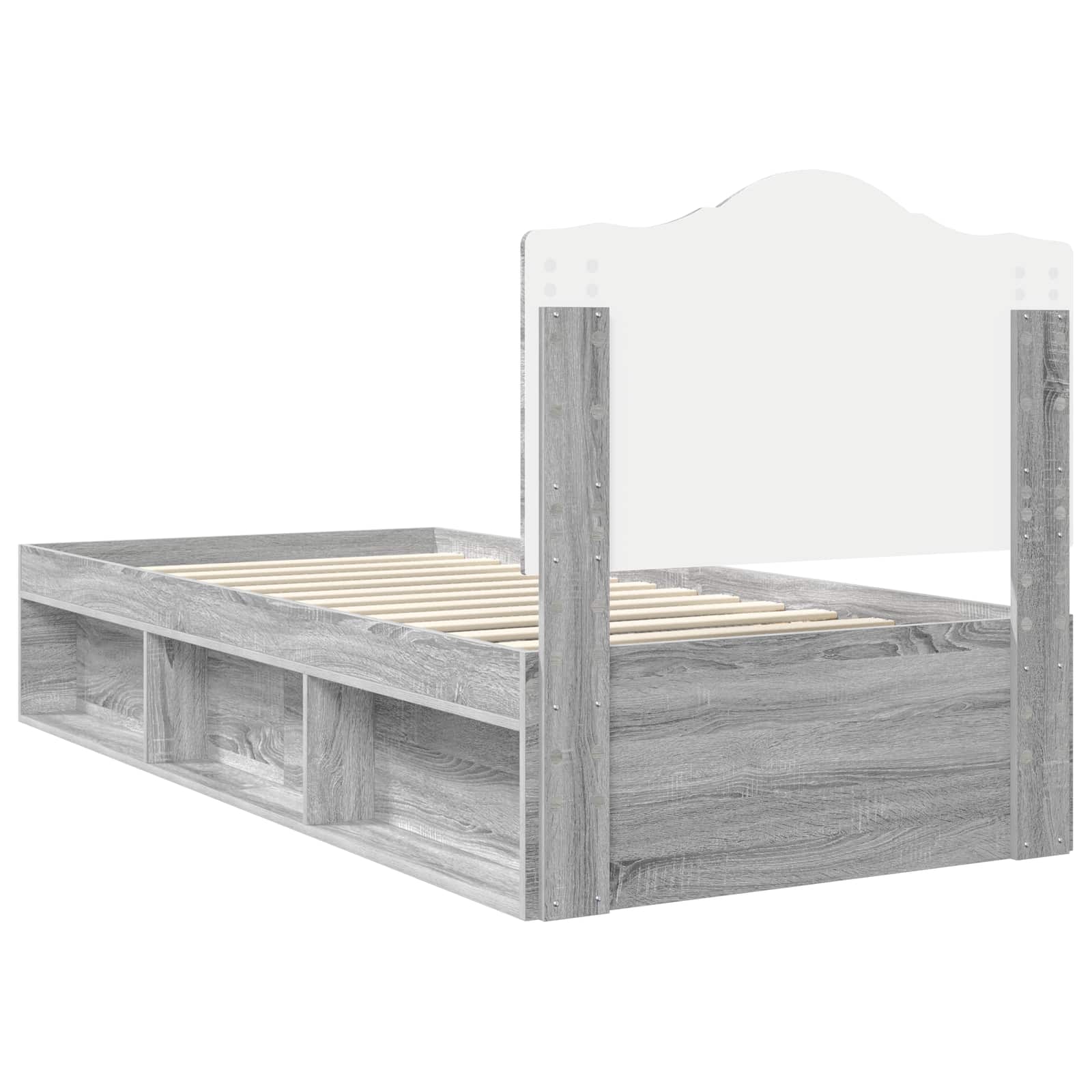 Cadre de lit Gris Sonoma 90 x 200 cm Pin massif - XIOS