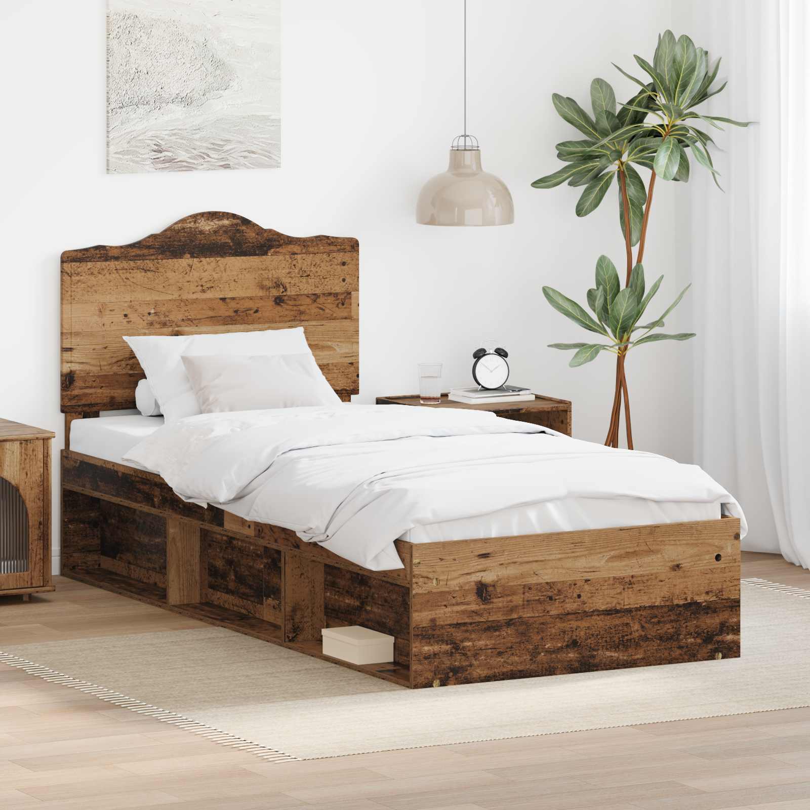 Cadre de lit Bois ancien 90 x 200 cm Pin massif
