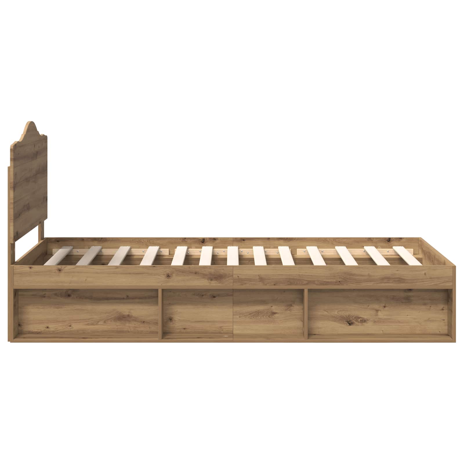 Cadre de lit Chêne artisan 90 x 200 cm Pin massif - XIOS