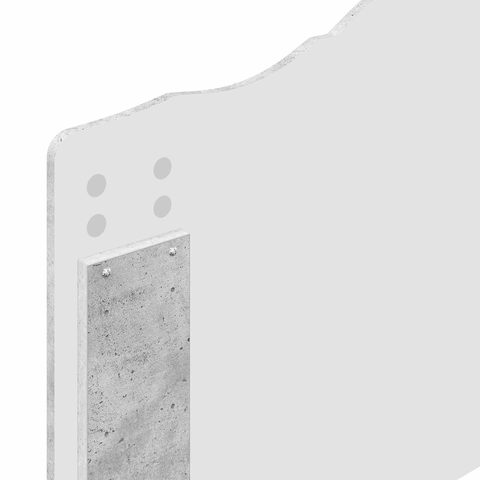 Cadre de lit avec tête de lit Gris Béton 90 x 190 cm Pin massif - XIOS