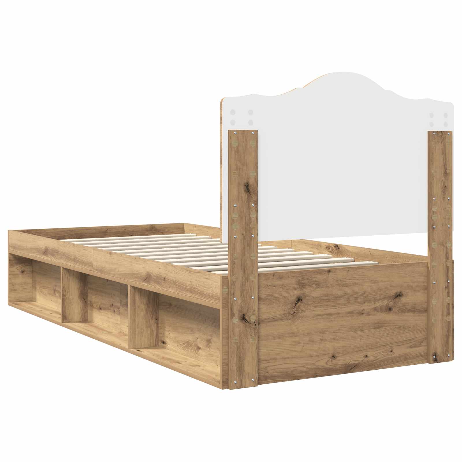 Cadre de lit Chêne artisan 90 x 190 cm Pin massif - XIOS