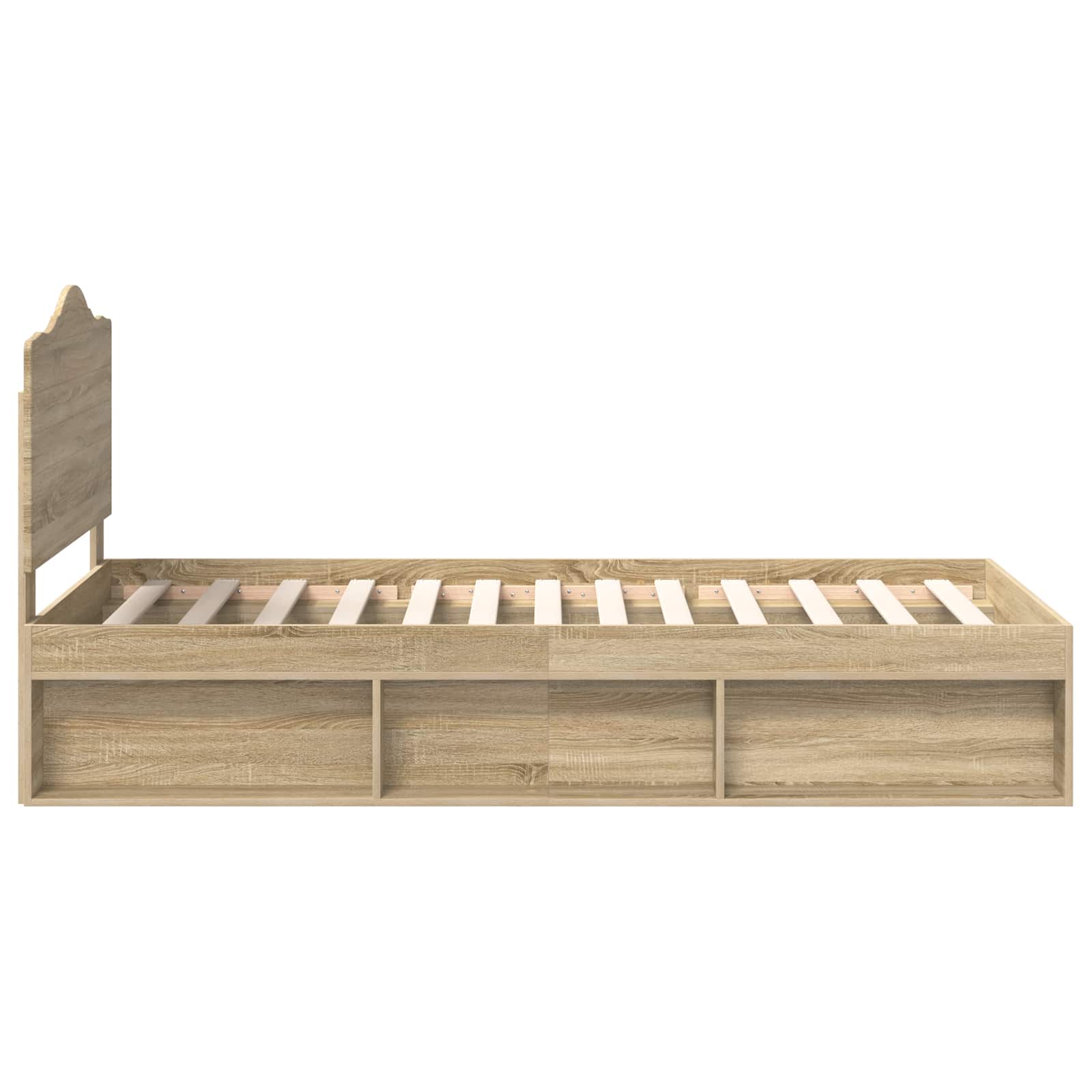 Cadre de lit Chêne Sonoma 75 x 190 cm Pin massif - XIOS