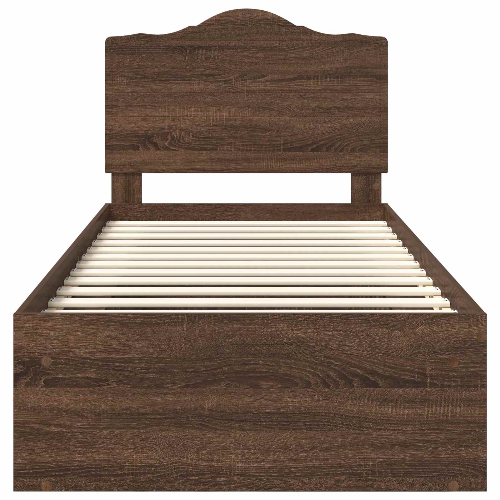Cadre de lit avec tête de lit Chêne brun 75 x 190 cm Pin massif