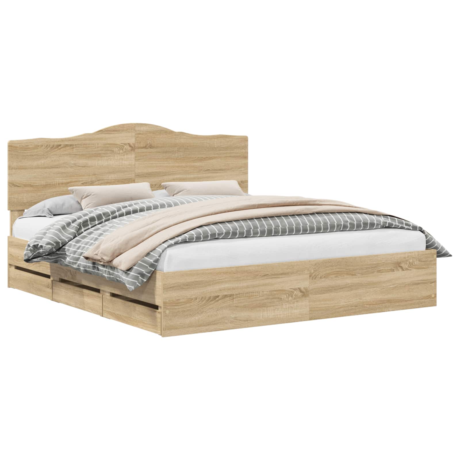 Cadre de lit Chêne Sonoma 200 x 200 cm Bois Ingénierie - XIOS