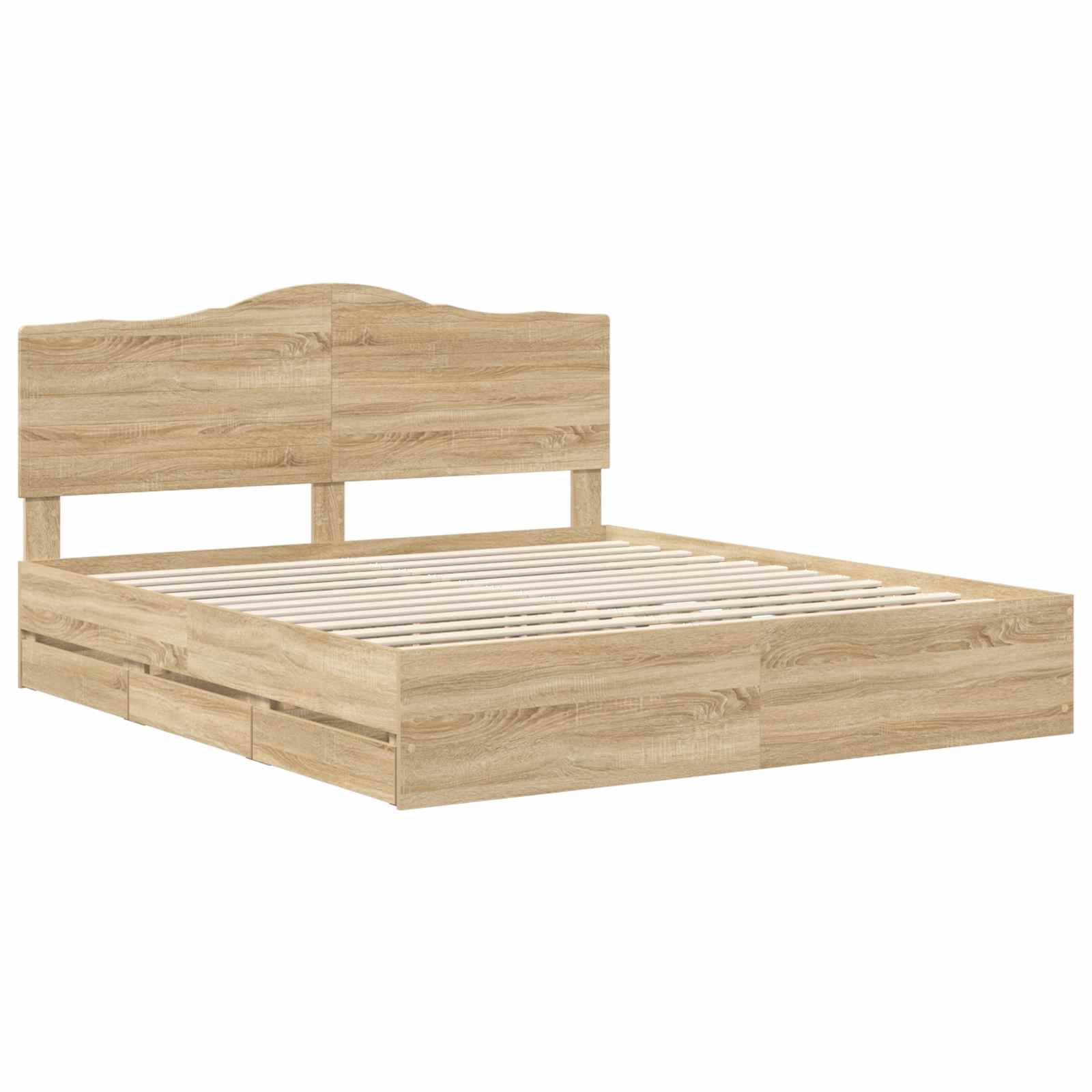 Cadre de lit Chêne Sonoma 200 x 200 cm Bois Ingénierie - XIOS