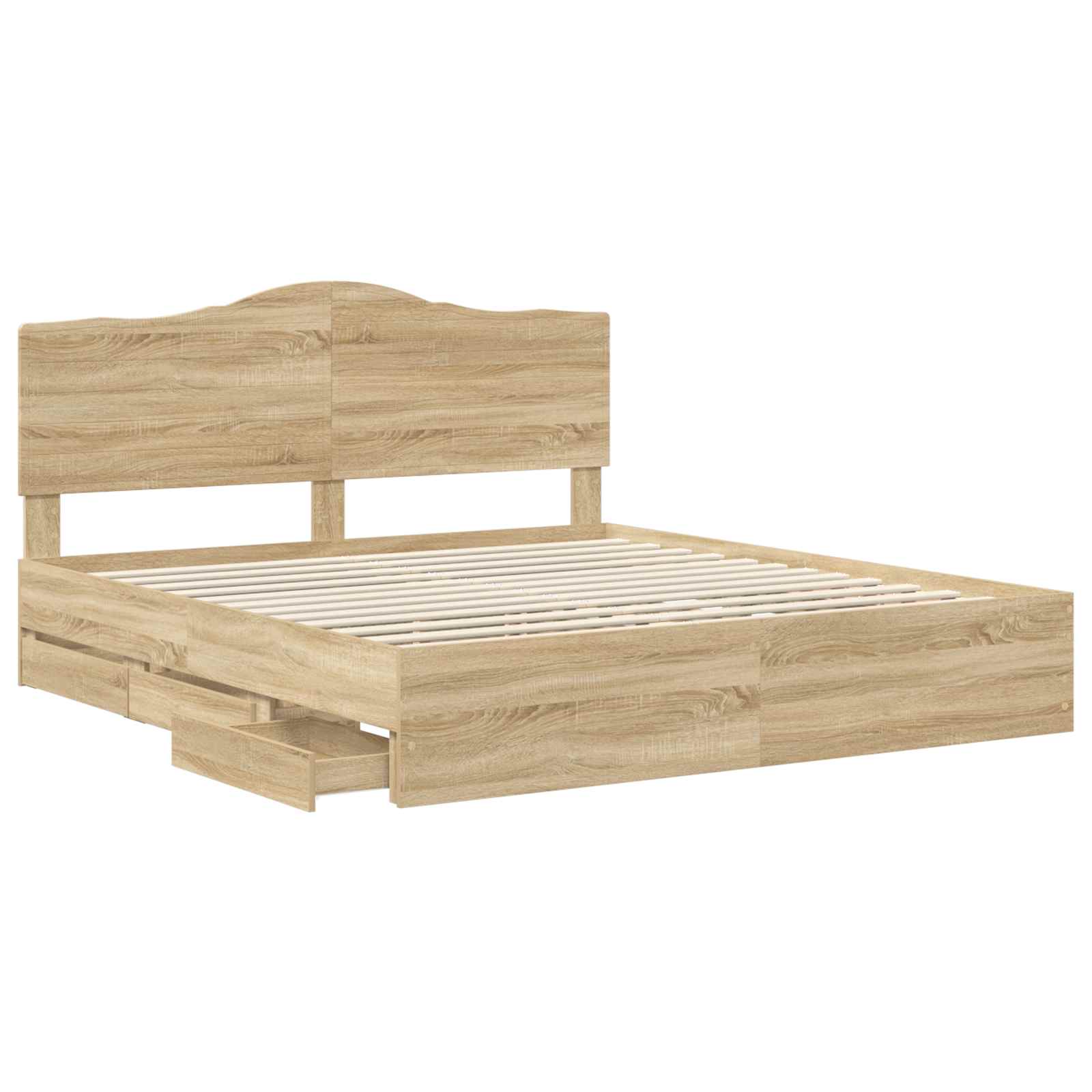 Cadre de lit Chêne Sonoma 200 x 200 cm Bois Ingénierie - XIOS