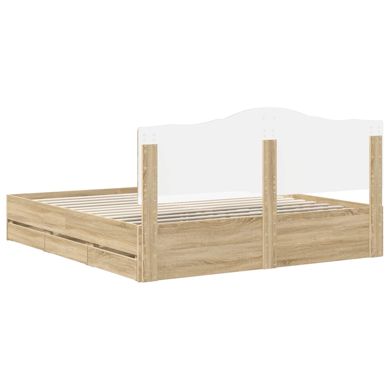 Cadre de lit Chêne Sonoma 200 x 200 cm Bois Ingénierie - XIOS