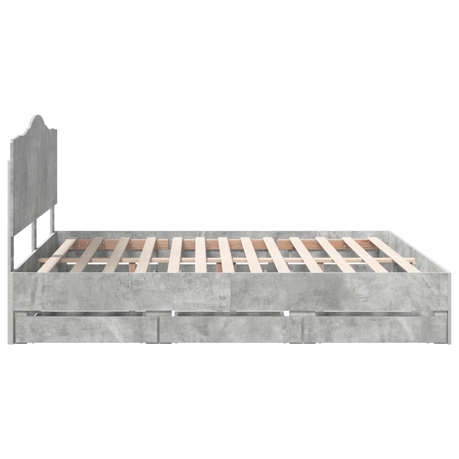 Cadre de lit Gris Béton 200 x 200 cm Bois Ingénierie - XIOS