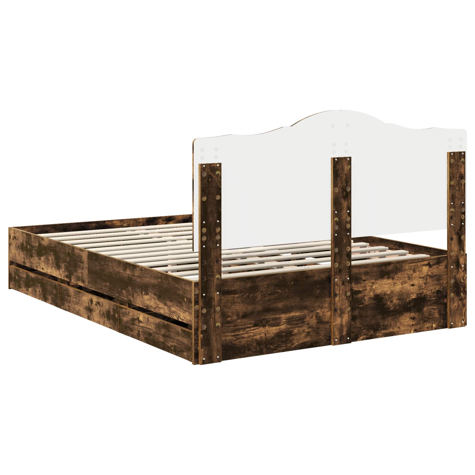Cadre de lit Chêne Fumé 150 x 200 cm Bois Ingénierie - XIOS