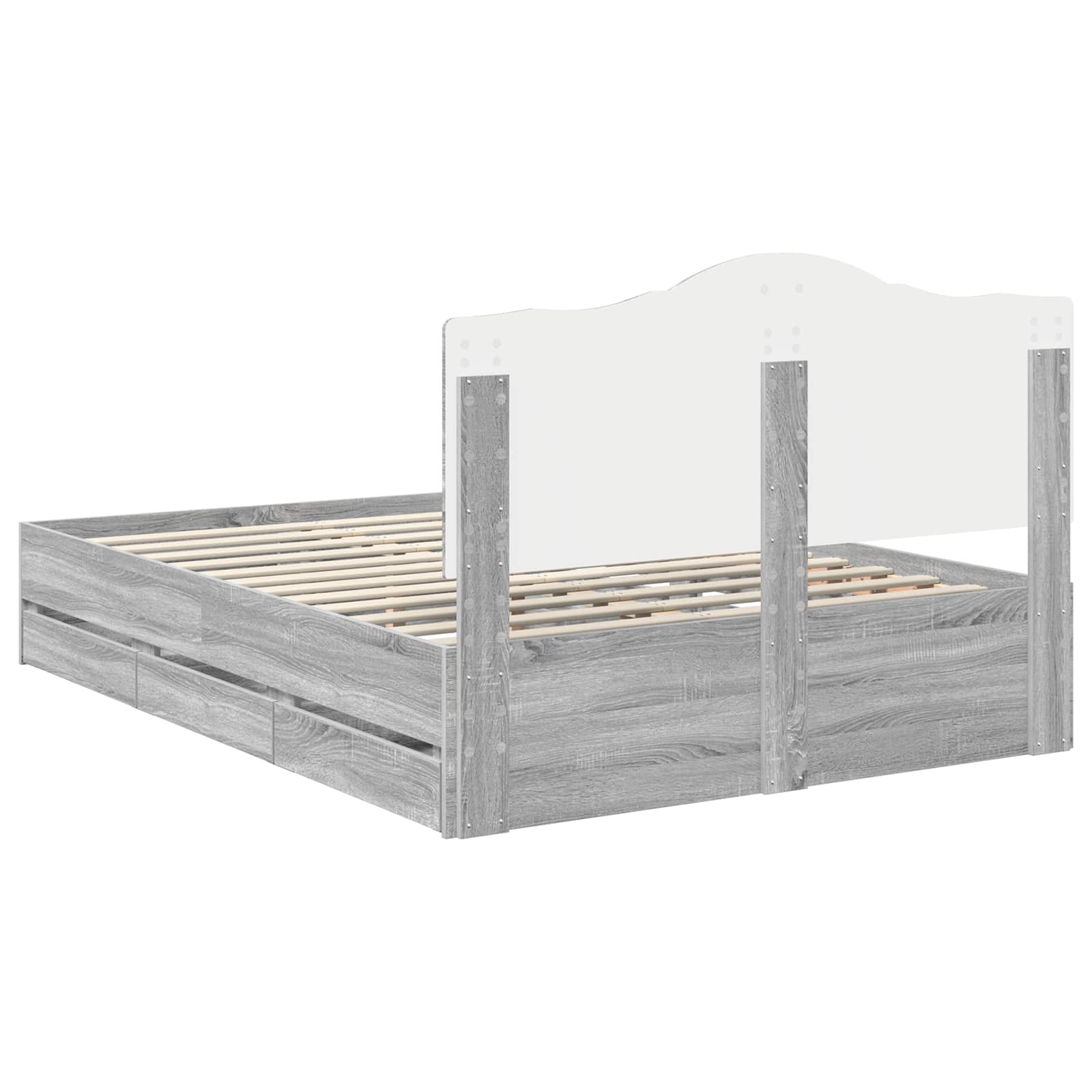Cadre de lit Gris Sonoma 150 x 200 cm Bois Ingénierie - XIOS