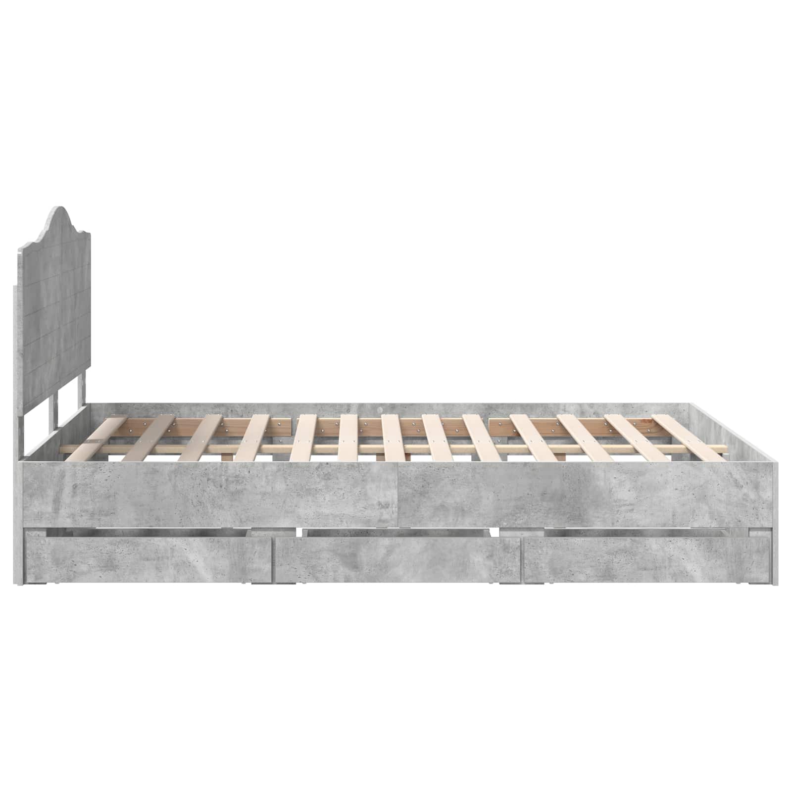 Cadre de lit Gris Béton 140 x 200 cm Bois Ingénierie - XIOS