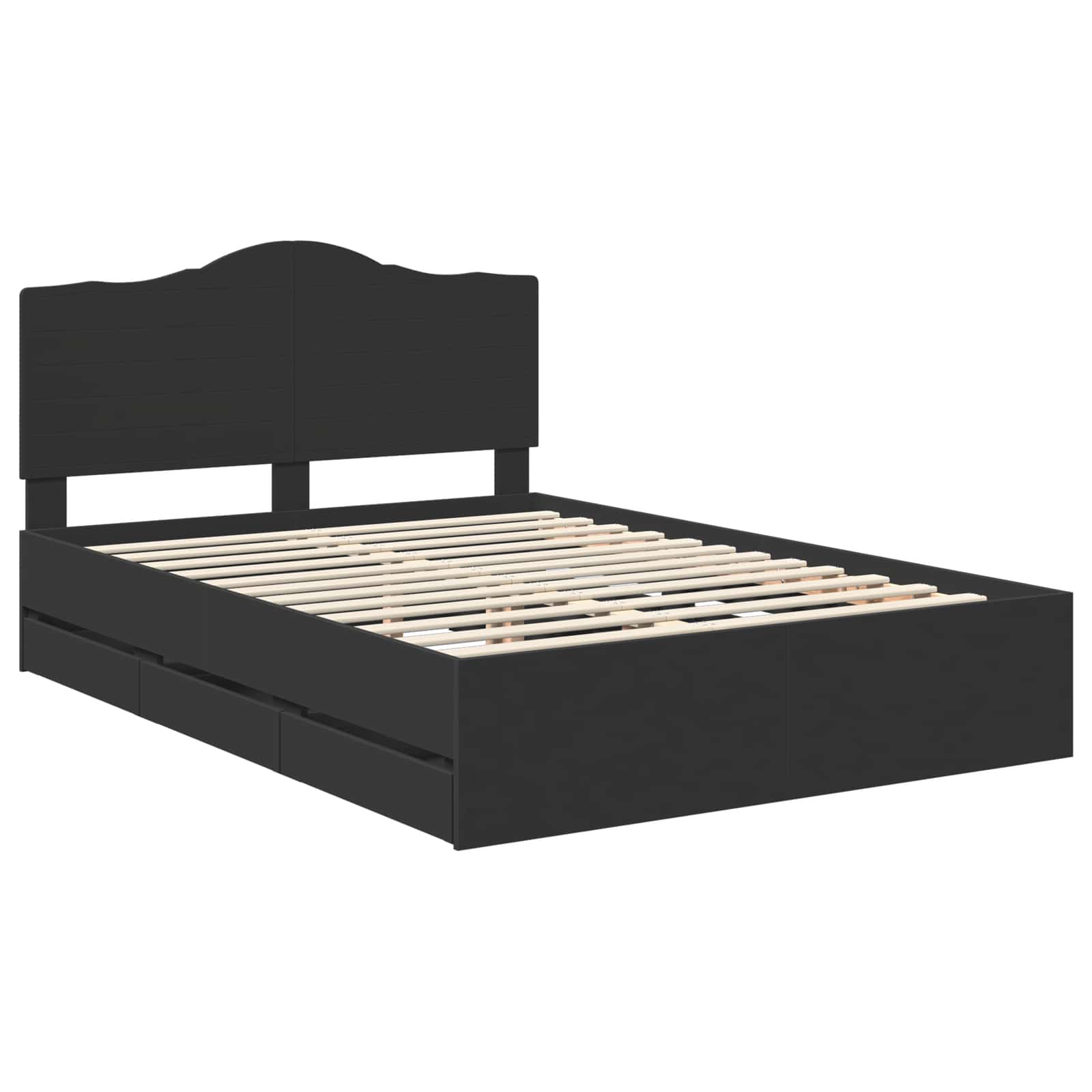 Cadre de lit avec tiroir Noir 140 x 190 cm Bois Ingénierie - XIOS