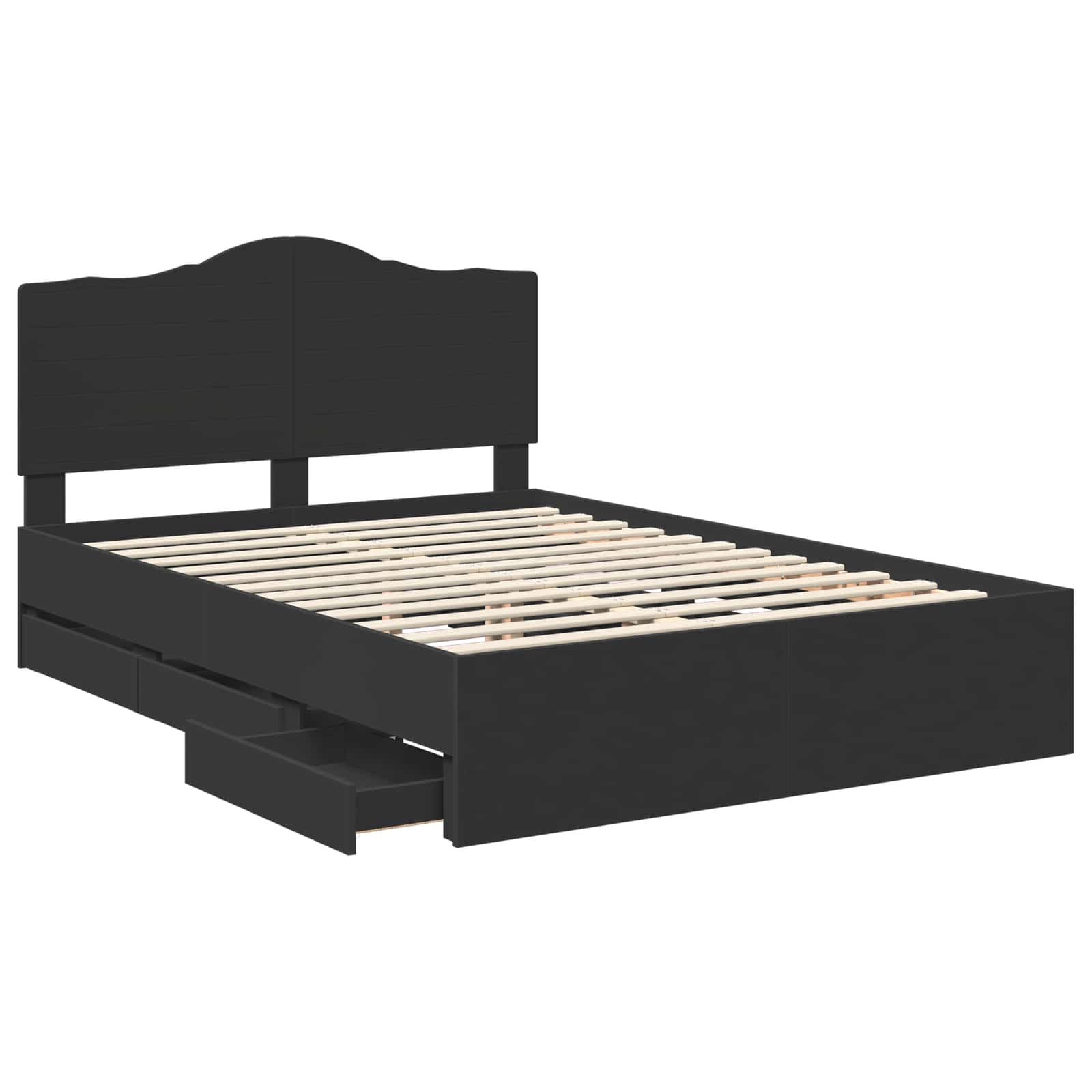 Cadre de lit avec tiroir Noir 140 x 190 cm Bois Ingénierie - XIOS