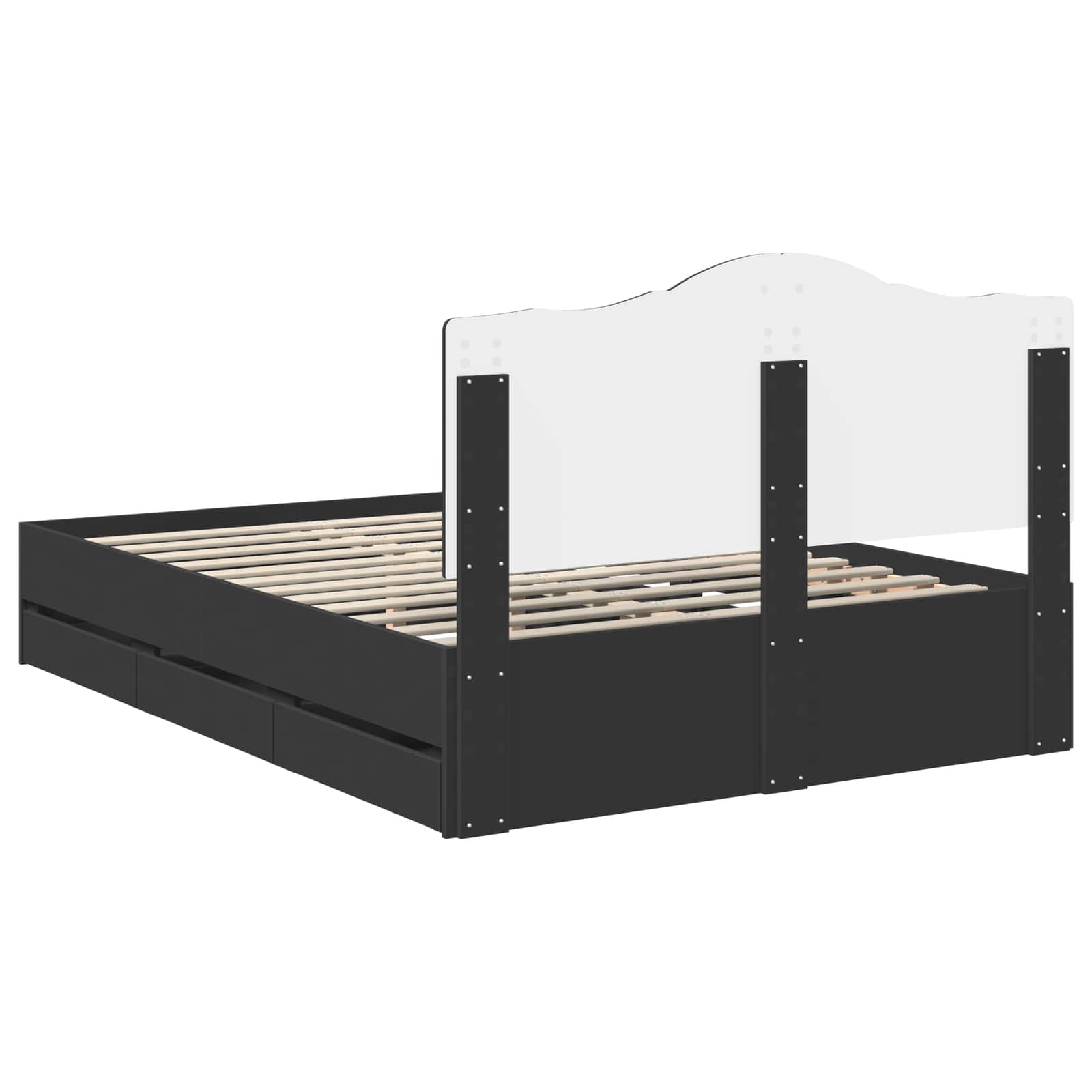 Cadre de lit avec tiroir Noir 140 x 190 cm Bois Ingénierie - XIOS