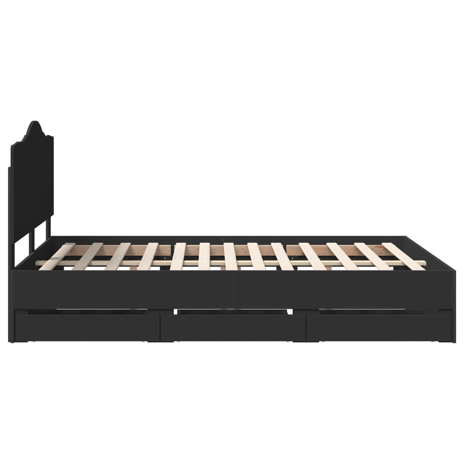 Cadre de lit avec tiroir Noir 140 x 190 cm Bois Ingénierie - XIOS