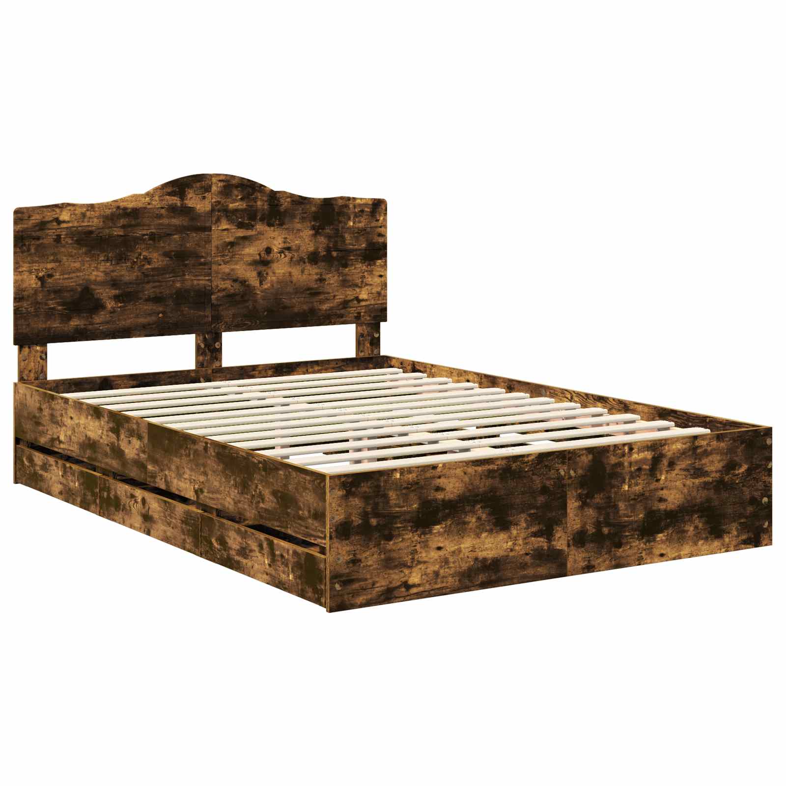Cadre de lit Chêne fumé 140 x 190 cm Bois Ingénierie - XIOS