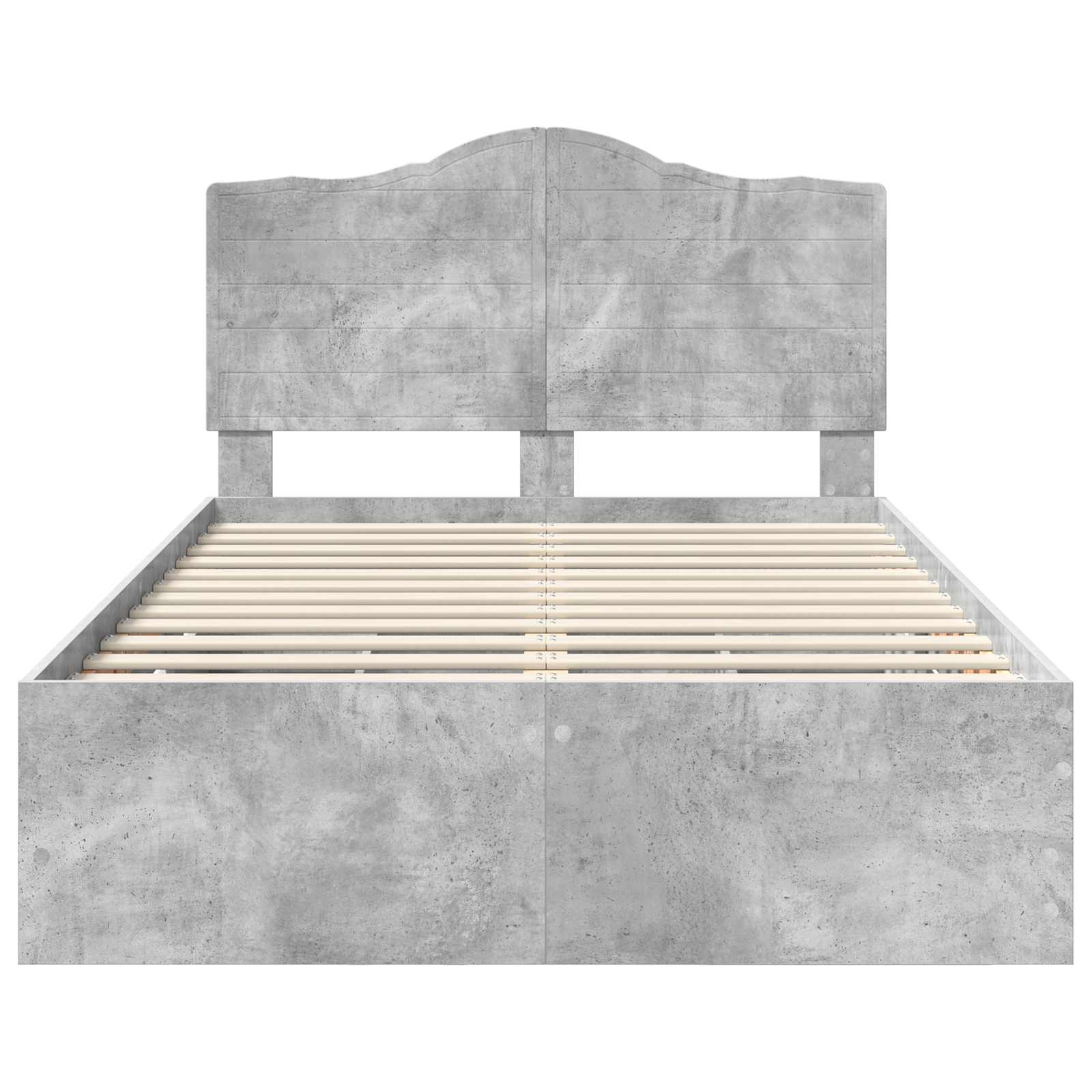 Cadre de lit Gris Béton 135 x 190 cm Bois Ingénierie - XIOS