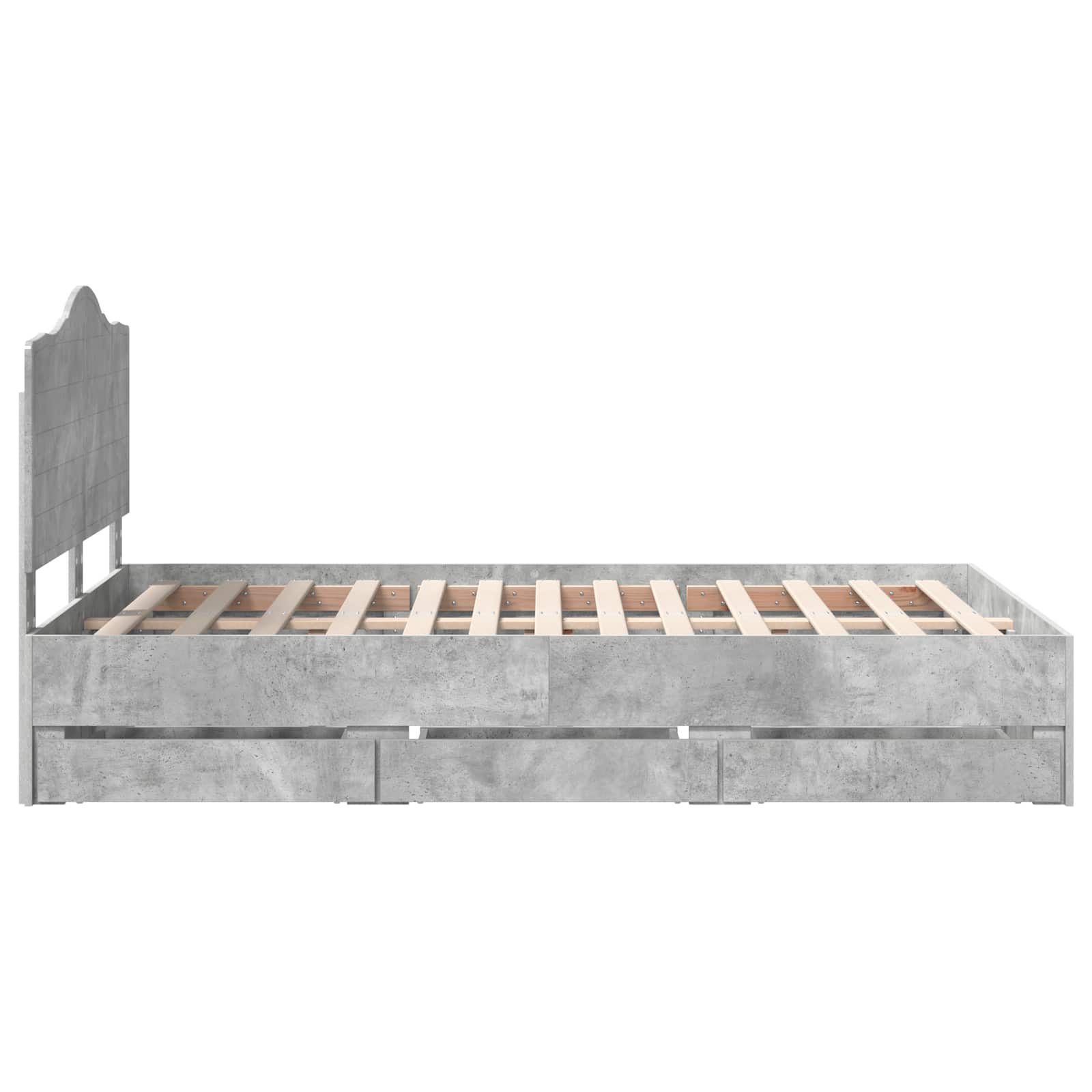 Cadre de lit Gris Béton 135 x 190 cm Bois Ingénierie - XIOS