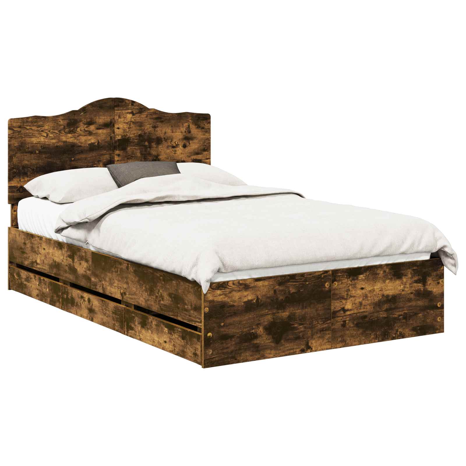 Cadre de lit Chêne Fumé 135 x 190 cm Bois Ingénierie - XIOS