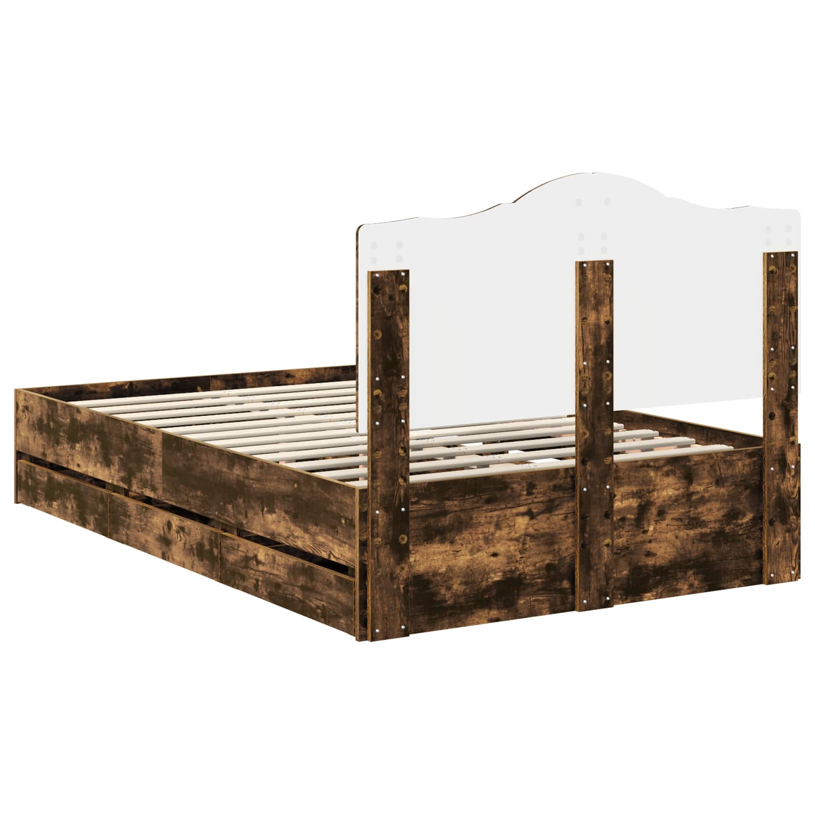 Cadre de lit Chêne Fumé 135 x 190 cm Bois Ingénierie - XIOS