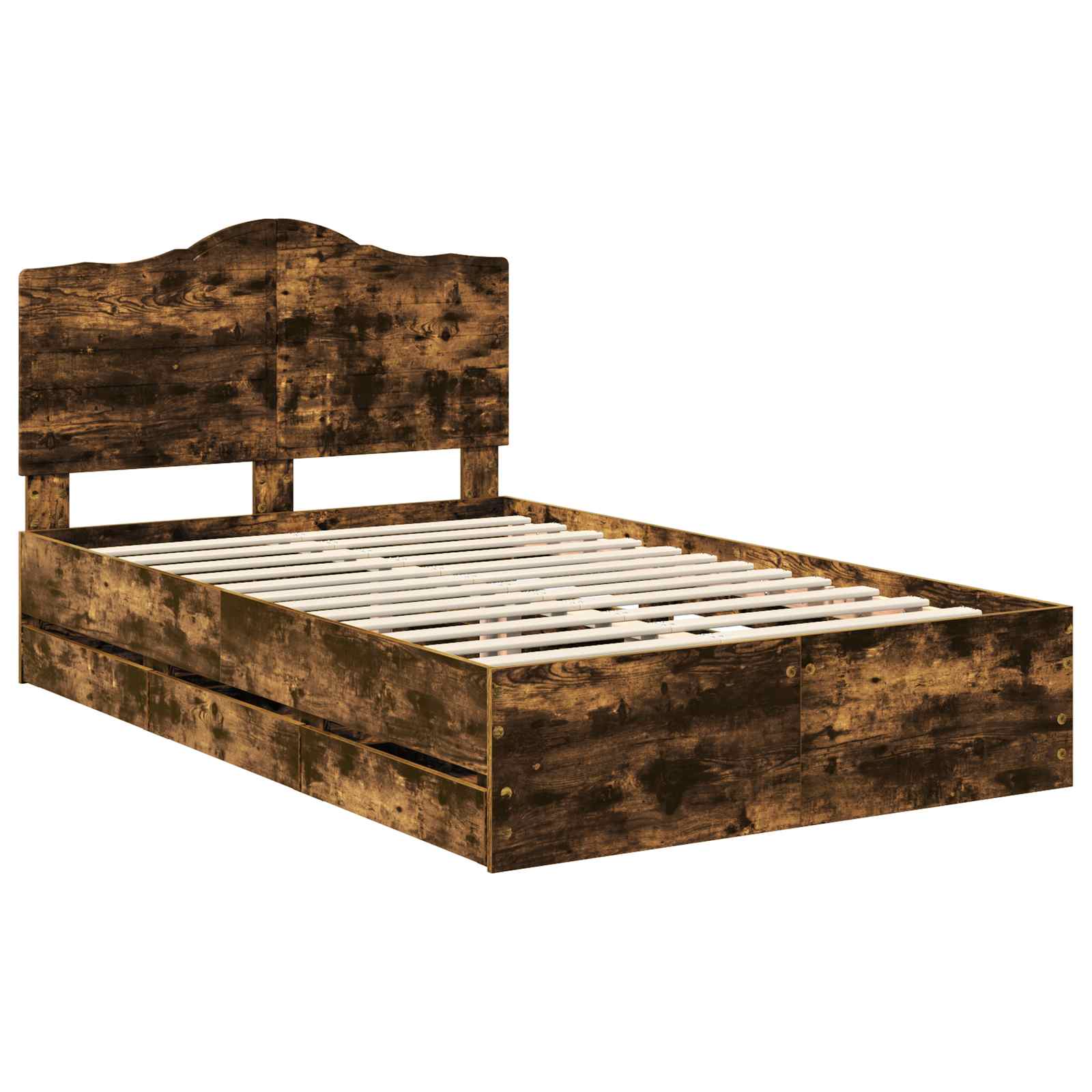Cadre de lit Chêne Fumé 120 x 200 cm Bois Ingénierie - XIOS