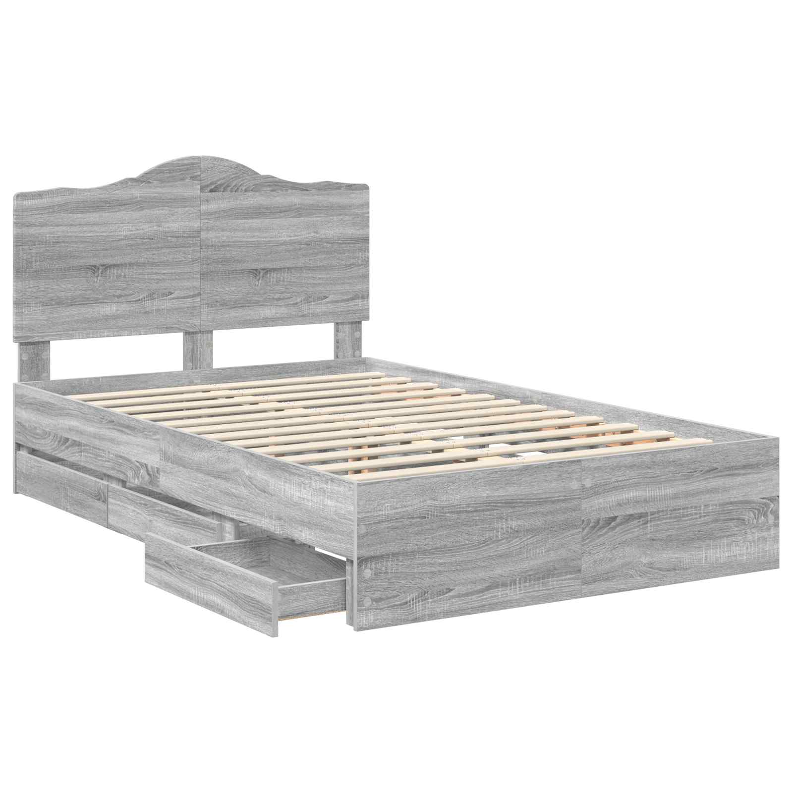 Cadre de lit Gris Sonoma 120 x 190 cm Bois Ingénierie - XIOS