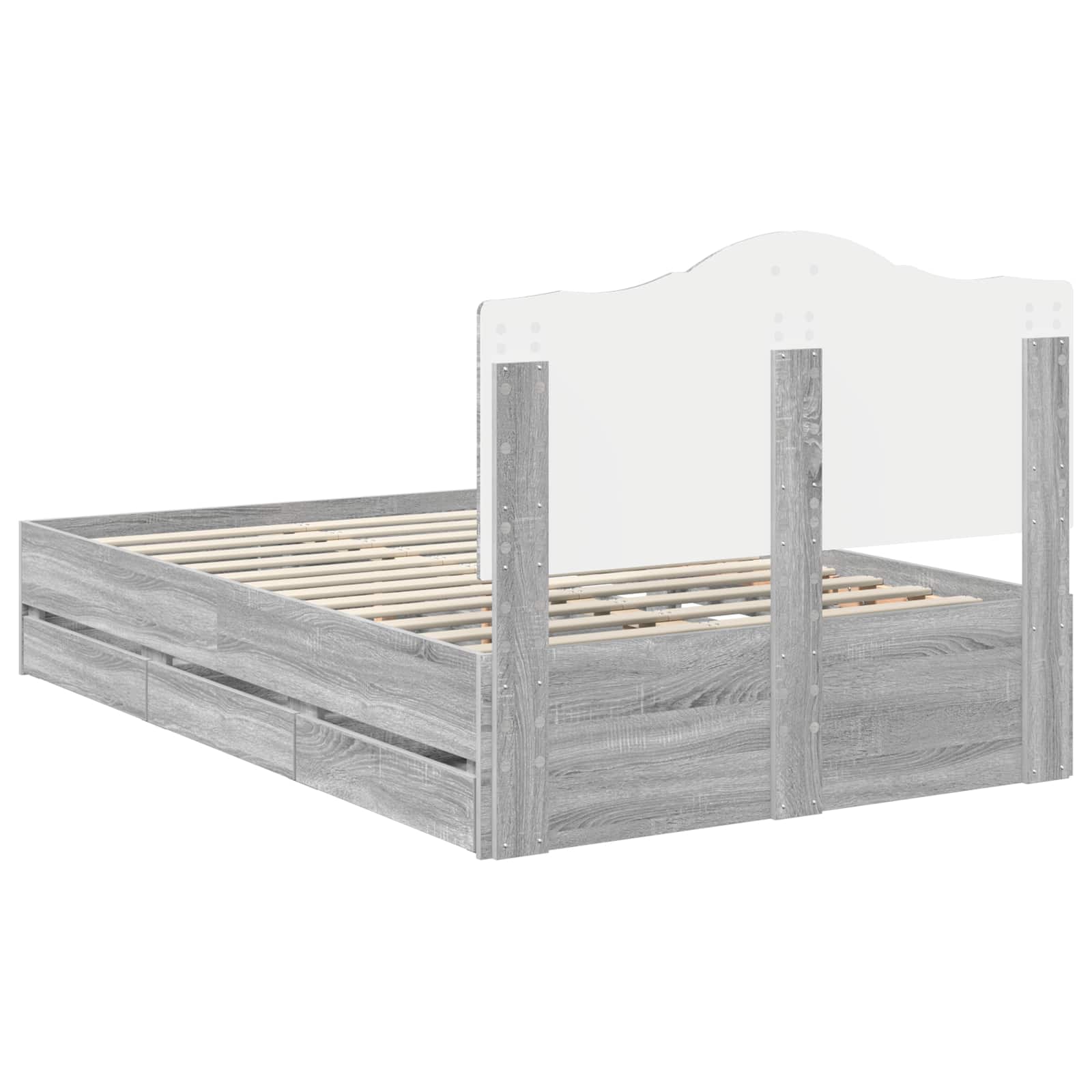 Cadre de lit Gris Sonoma 120 x 190 cm Bois Ingénierie - XIOS
