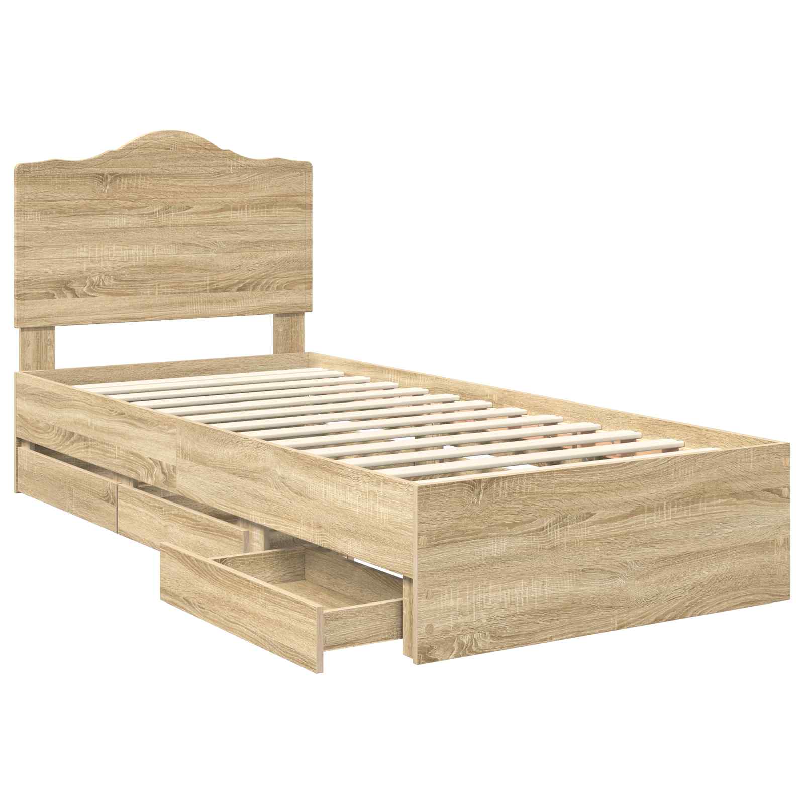 Cadre de lit Chêne Sonoma 100 x 200 cm Bois Ingénierie - XIOS