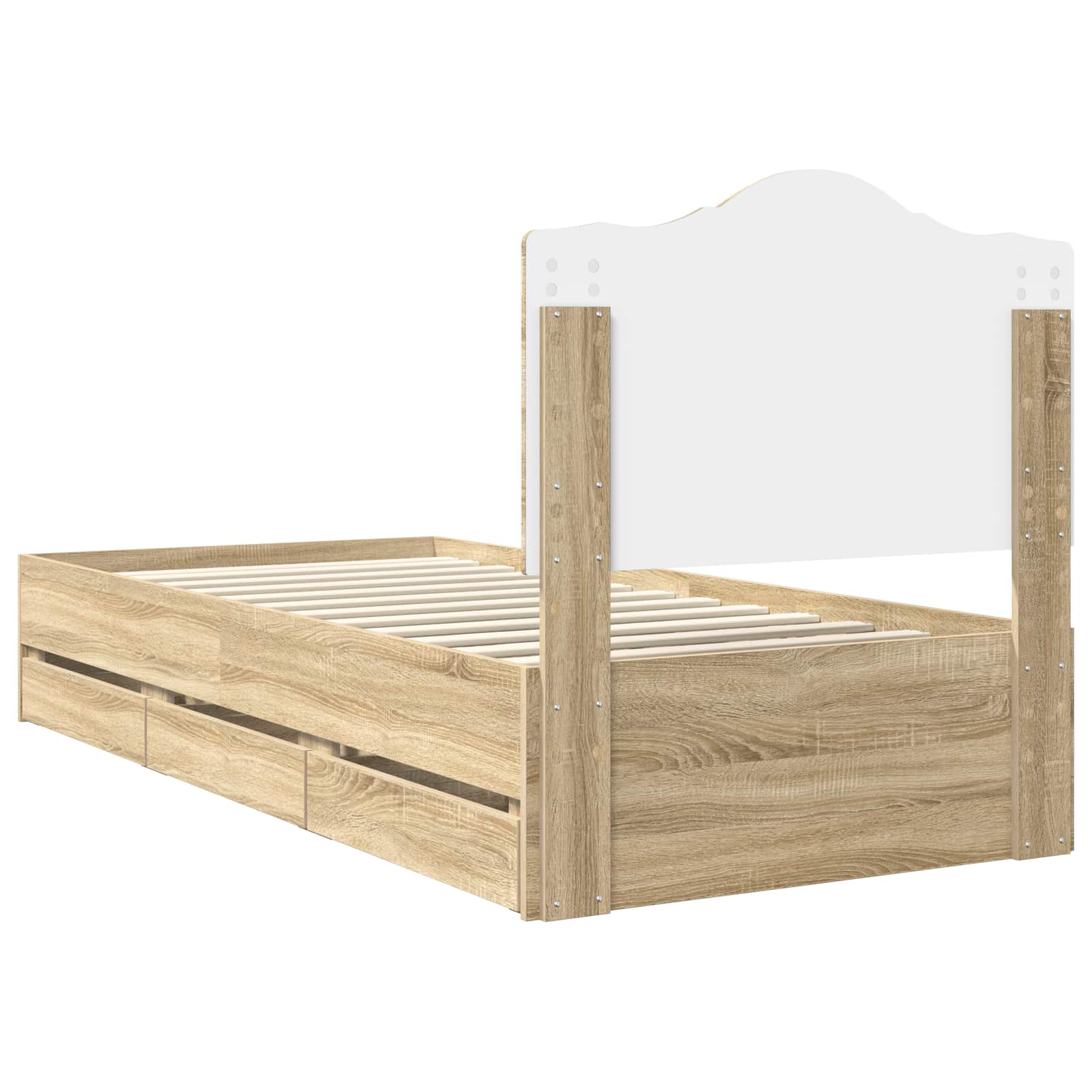 Cadre de lit Chêne Sonoma 100 x 200 cm Bois Ingénierie - XIOS