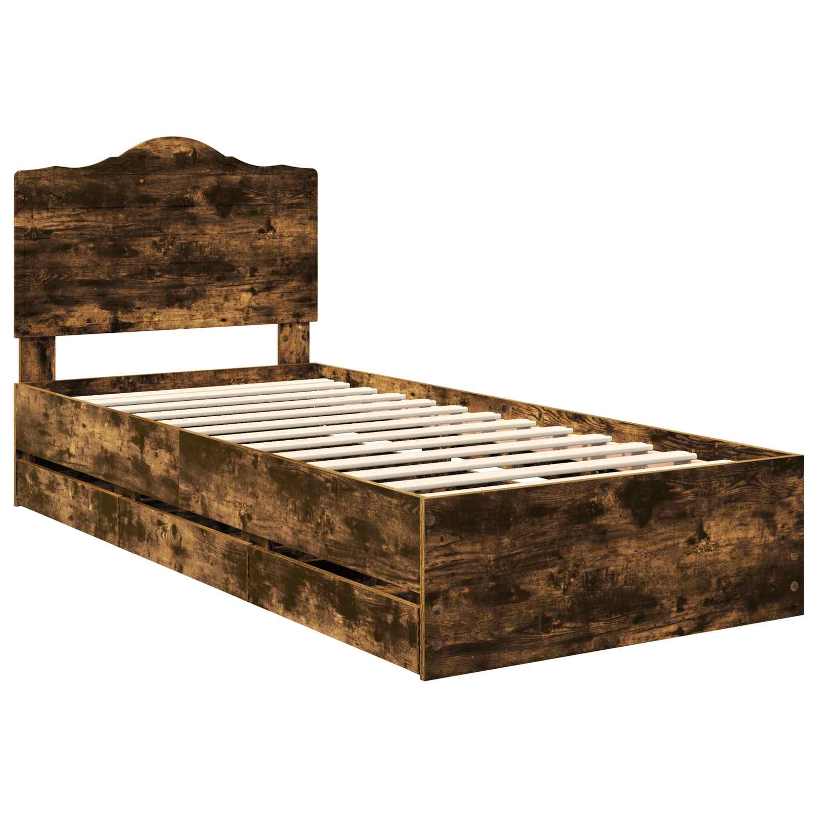 Cadre de lit Chêne Fumé 100 x 200 cm Bois Ingénierie - XIOS