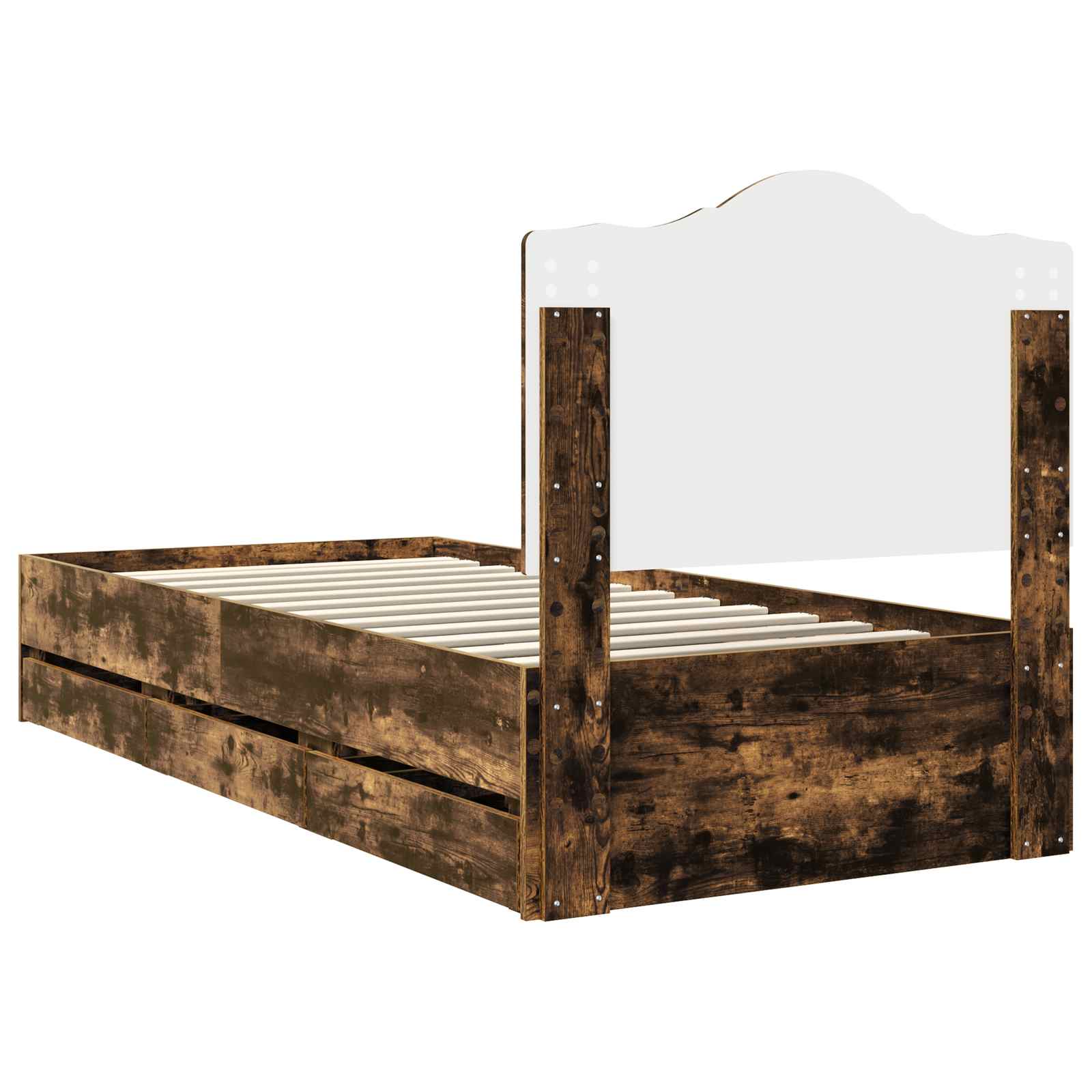 Cadre de lit Chêne Fumé 100 x 200 cm Bois Ingénierie - XIOS