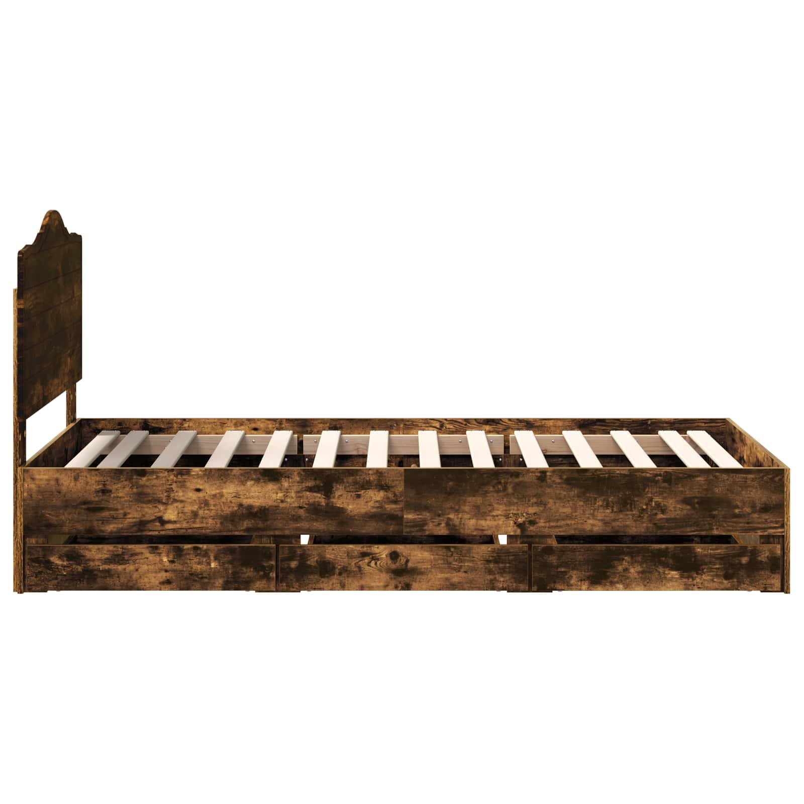 Cadre de lit avec tiroir Chêne Fumé 90 x 190 cm Bois Ingénierie - XIOS