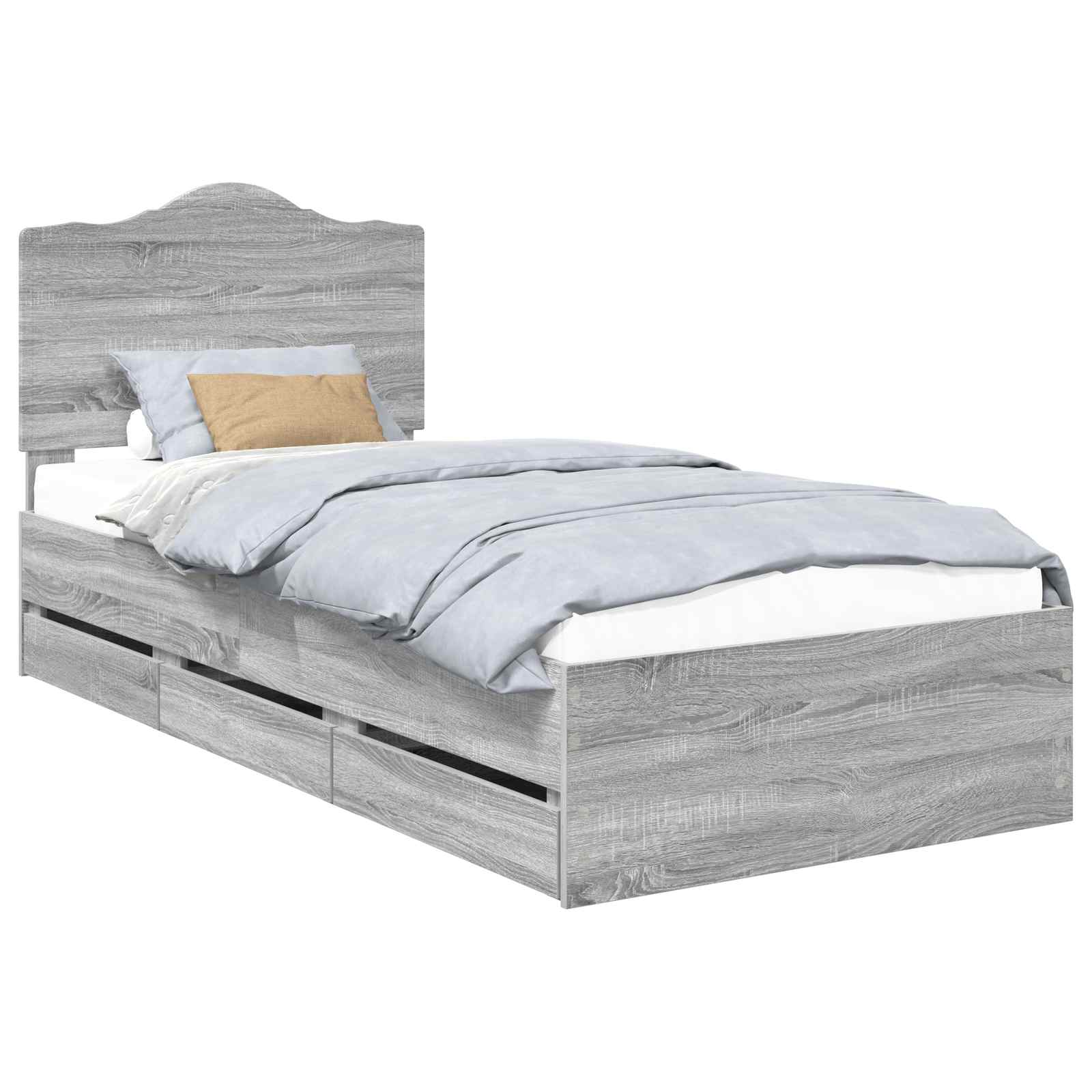 Cadre de lit Gris Sonoma 90 x 190 cm Bois Ingénierie - XIOS