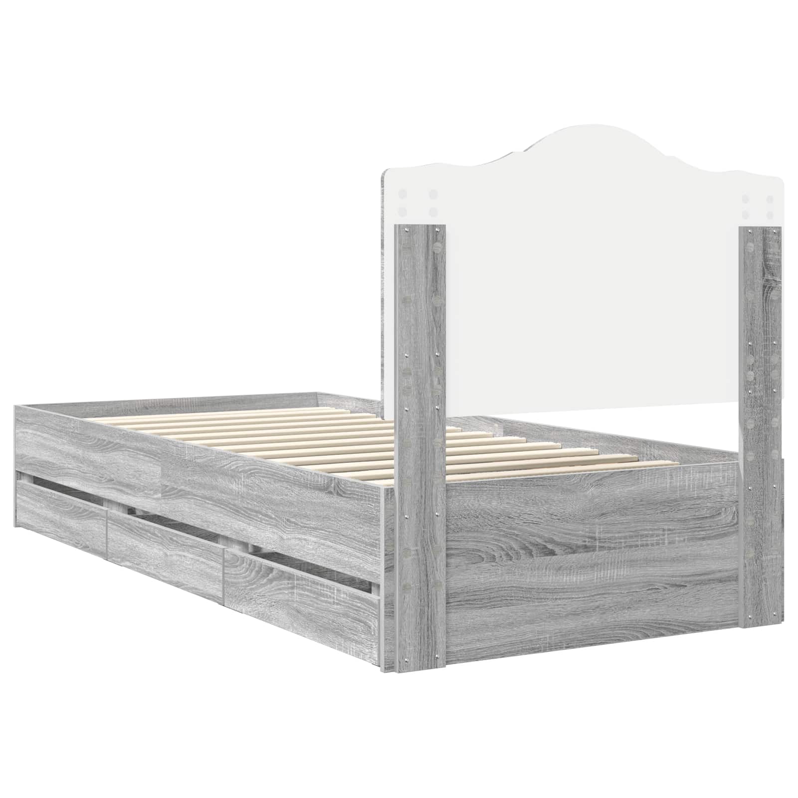 Cadre de lit Gris Sonoma 90 x 190 cm Bois Ingénierie - XIOS