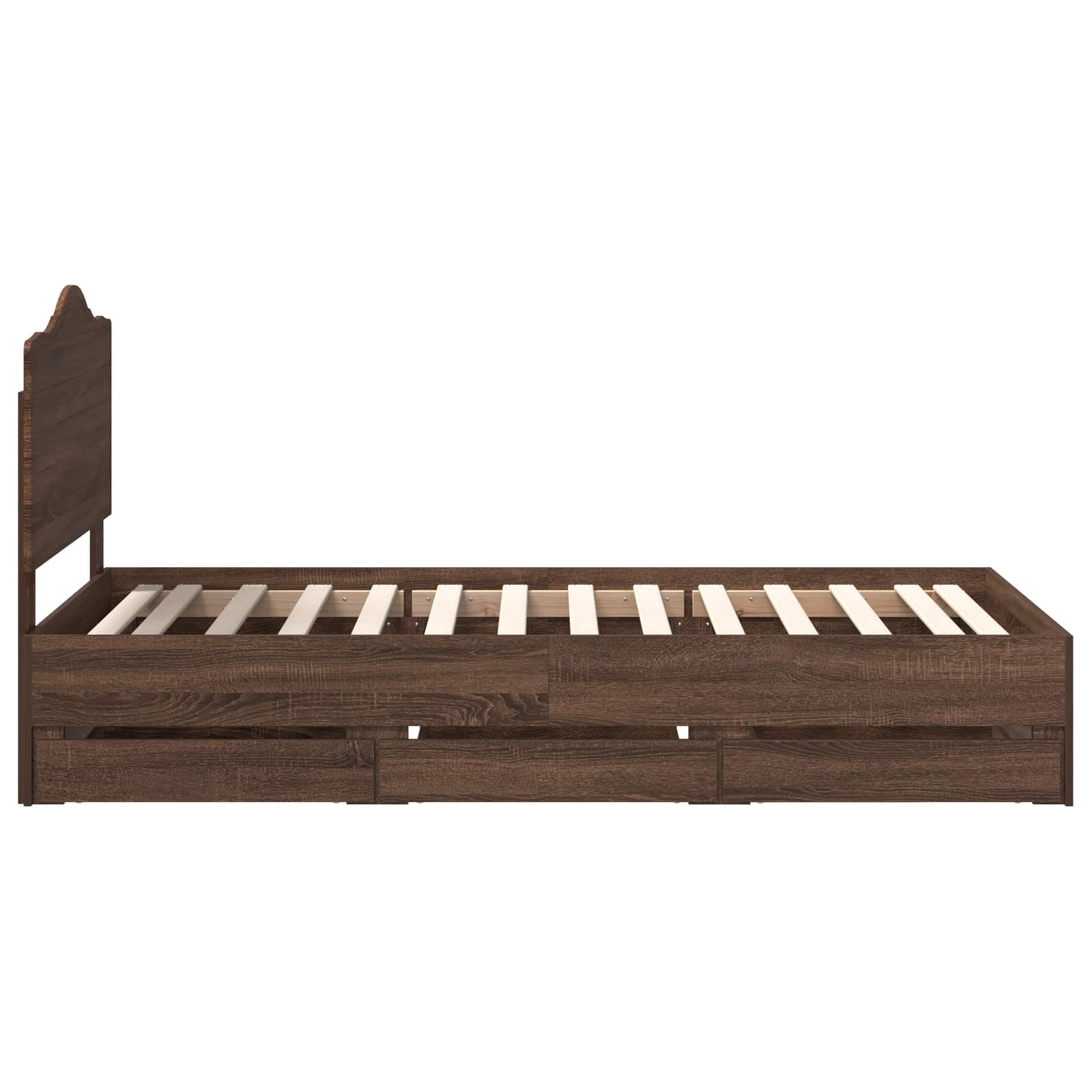 Cadre de lit avec tiroir Chêne brun 90 x 190 cm Bois Ingénierie - XIOS