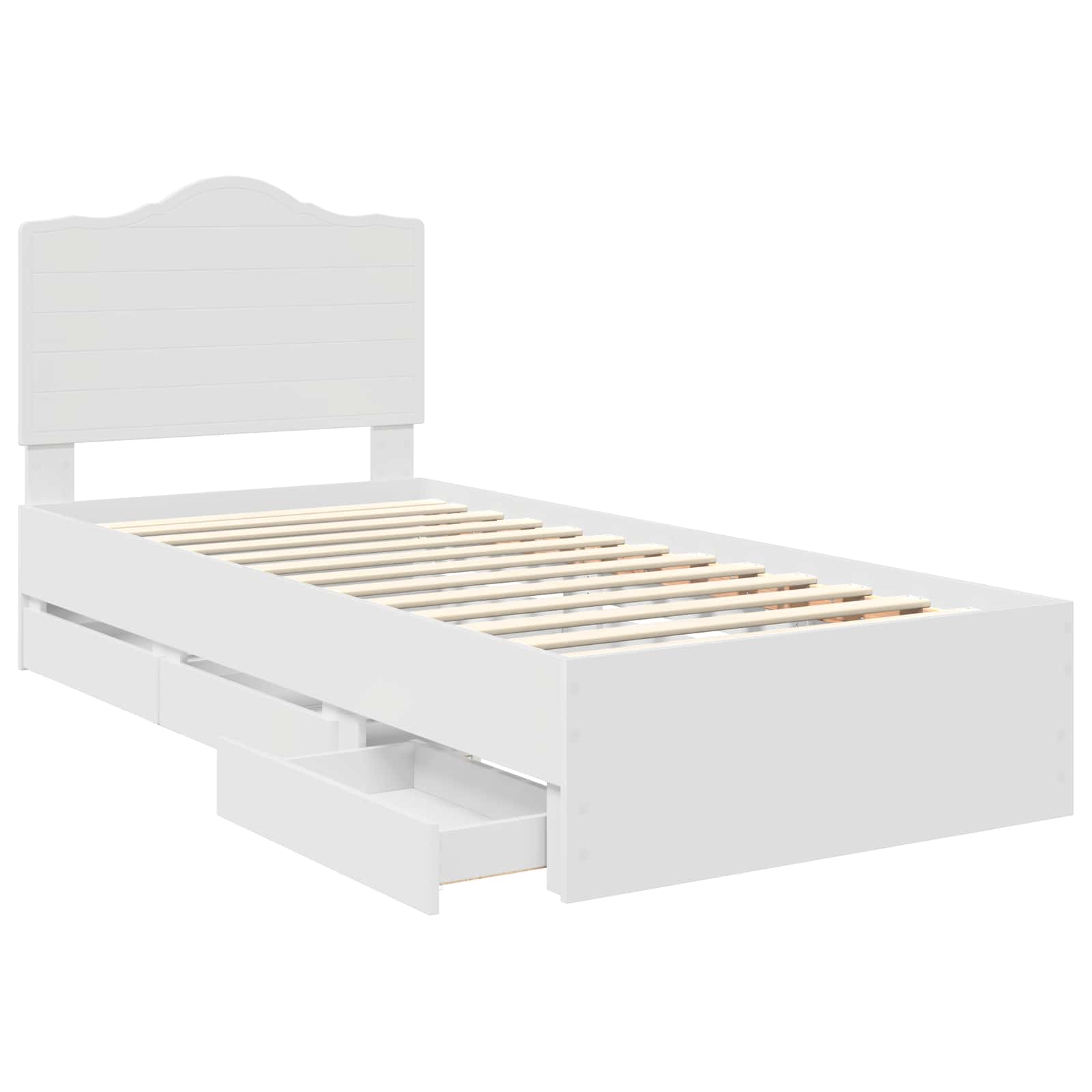 Cadre de lit avec tiroir Blanc 75 x 190 cm Bois Ingénierie - XIOS