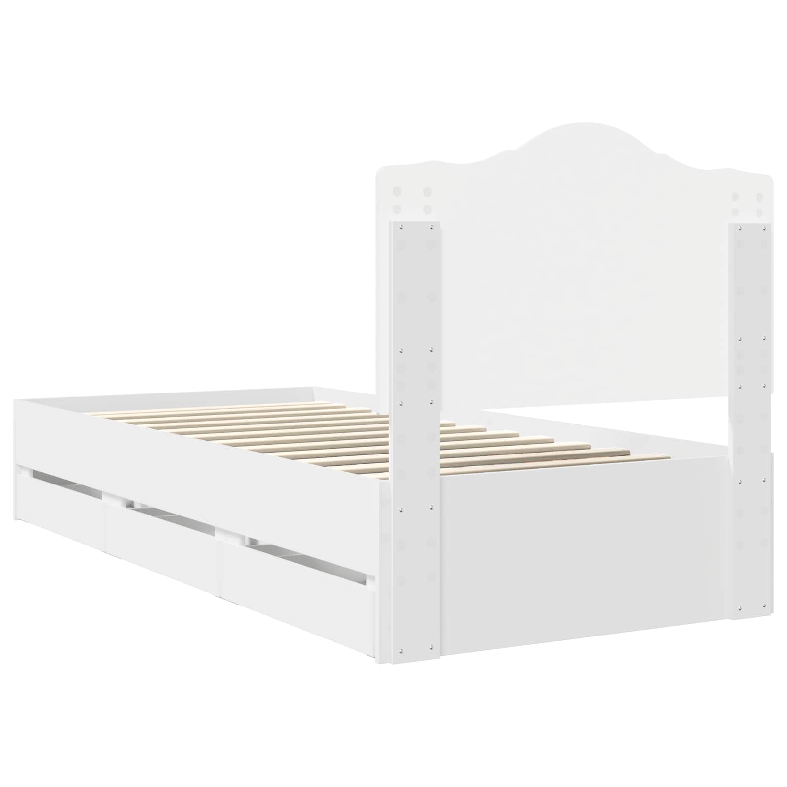 Cadre de lit avec tiroir Blanc 75 x 190 cm Bois Ingénierie - XIOS