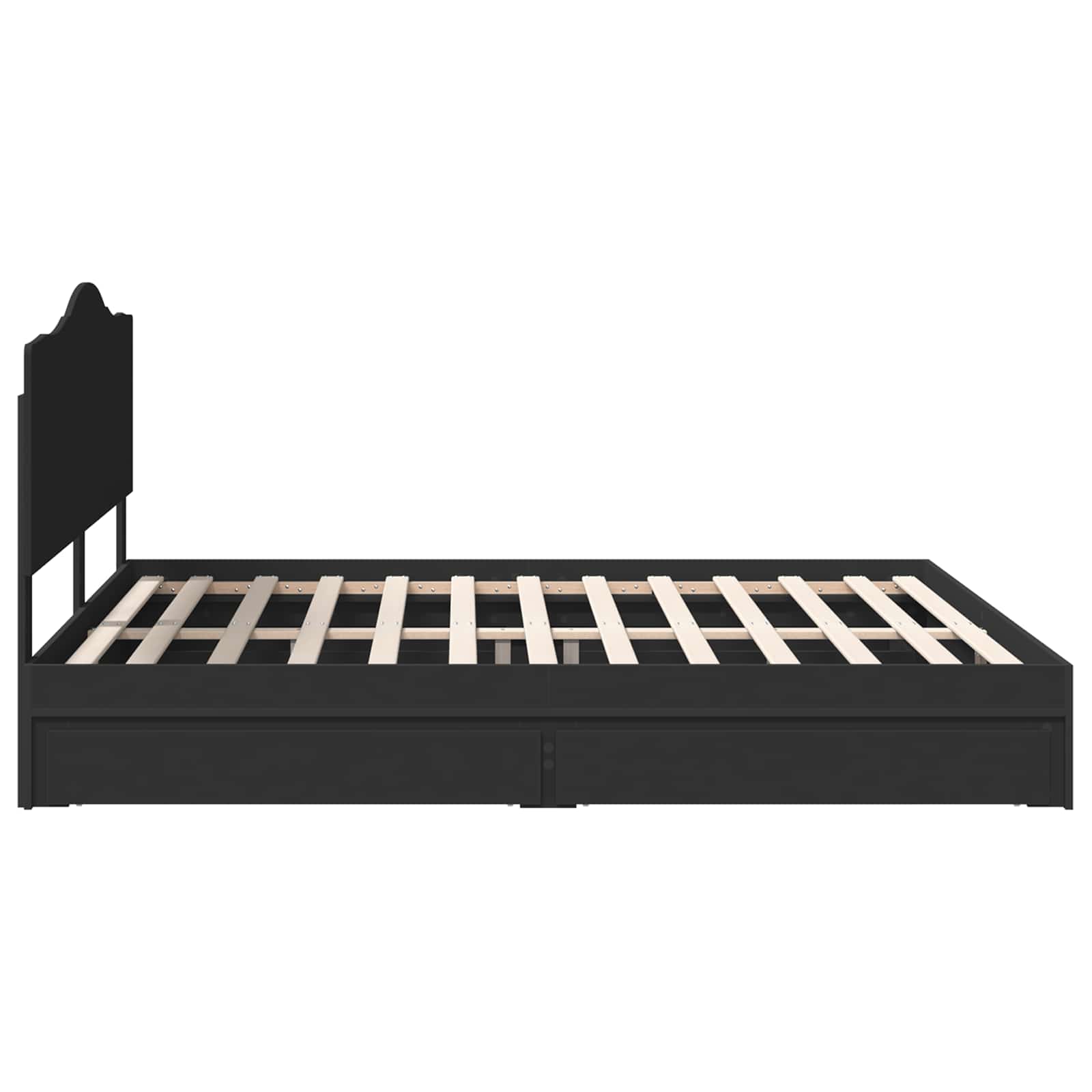 Lit de Rangement Noir 200 x 200 cm Bois d'ingénierie - XIOS