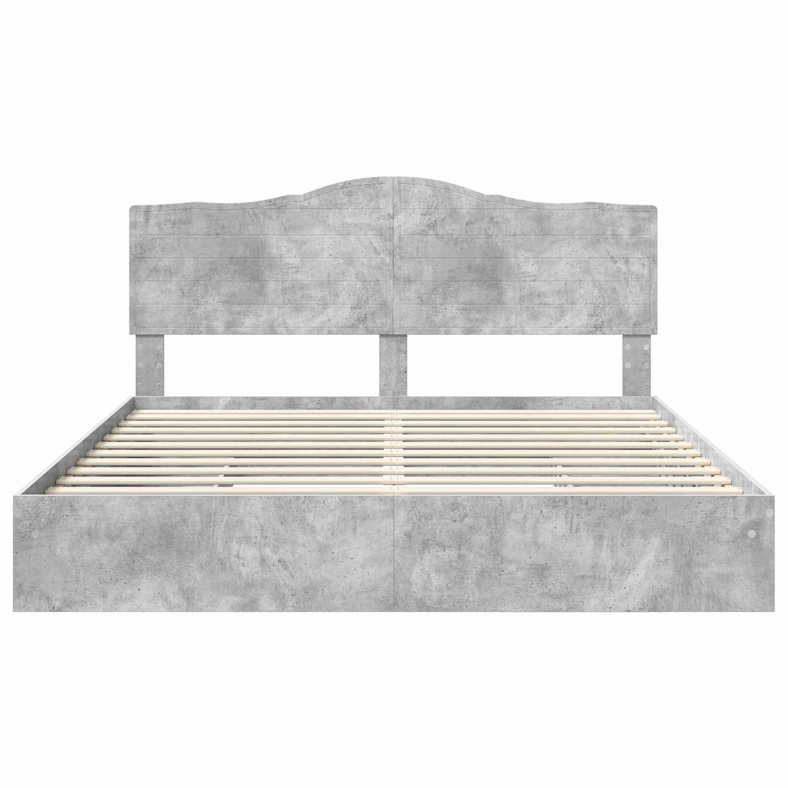 Lit de Rangement Gris béton 200 x 200 cm Bois d'ingénierie - XIOS