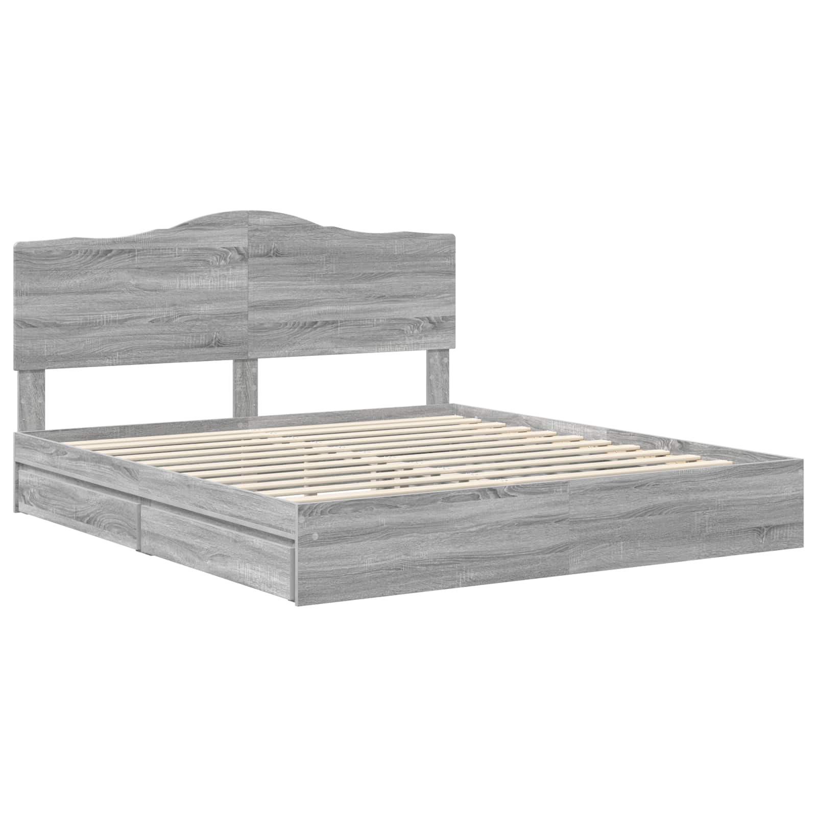 Lit de Rangement Gris Sonoma 200 x 200 cm Bois d'ingénierie - XIOS