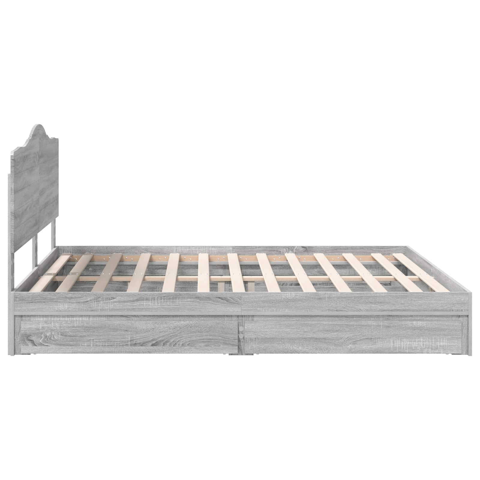 Lit de Rangement Gris Sonoma 200 x 200 cm Bois d'ingénierie - XIOS
