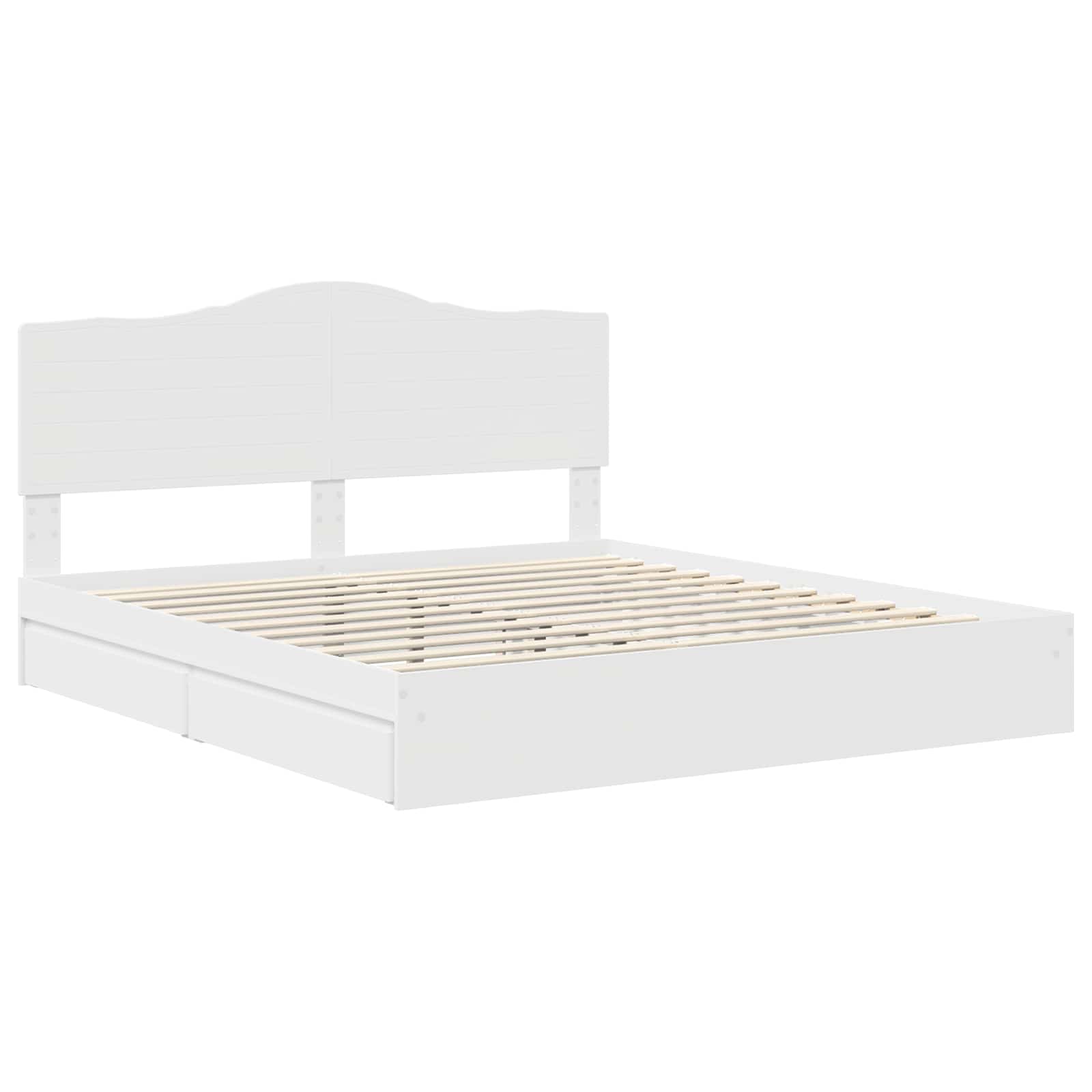 Lit de Rangement Réglable Blanc 180 x 200 cm Bois d'ingénierie