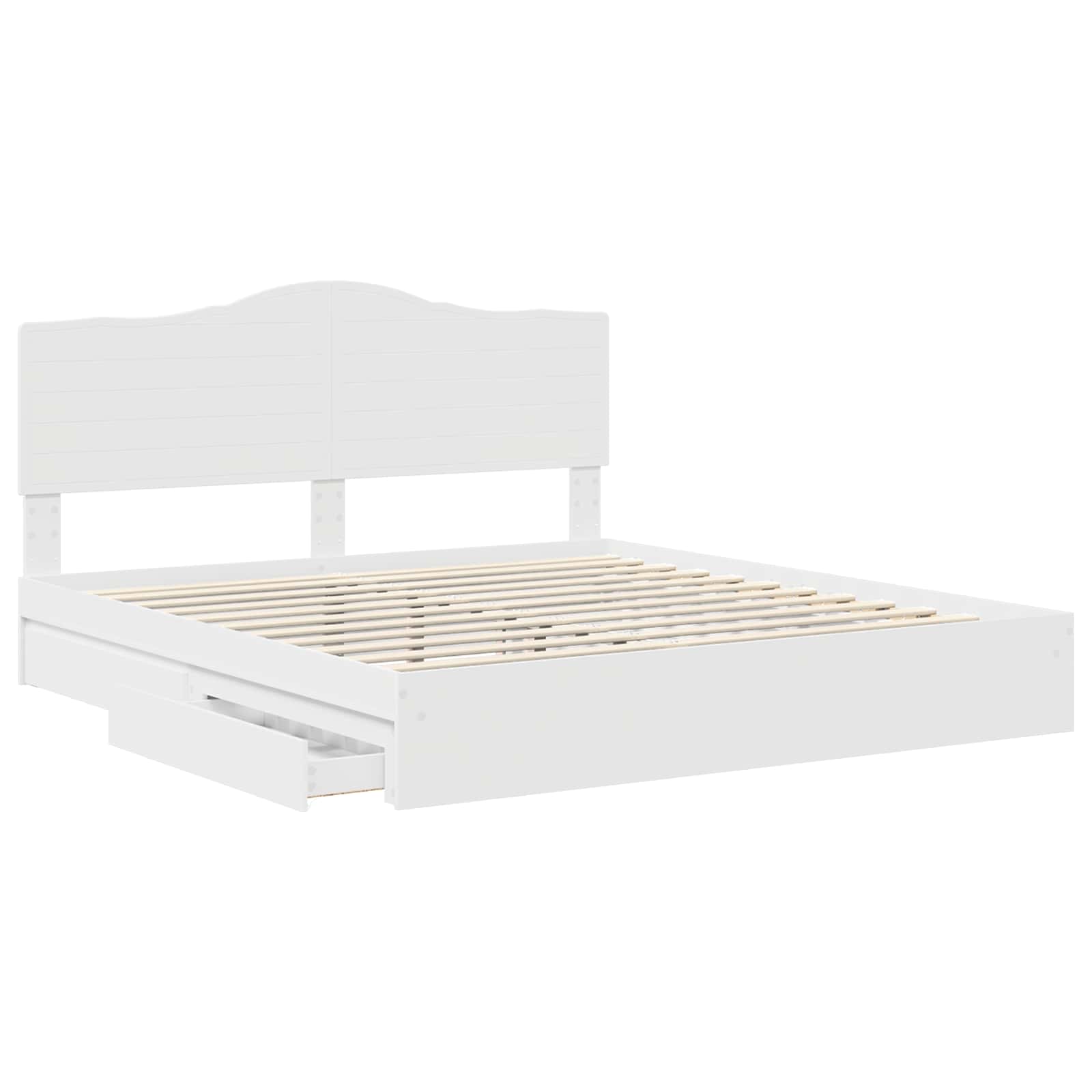 Lit de Rangement Réglable Blanc 180 x 200 cm Bois d'ingénierie