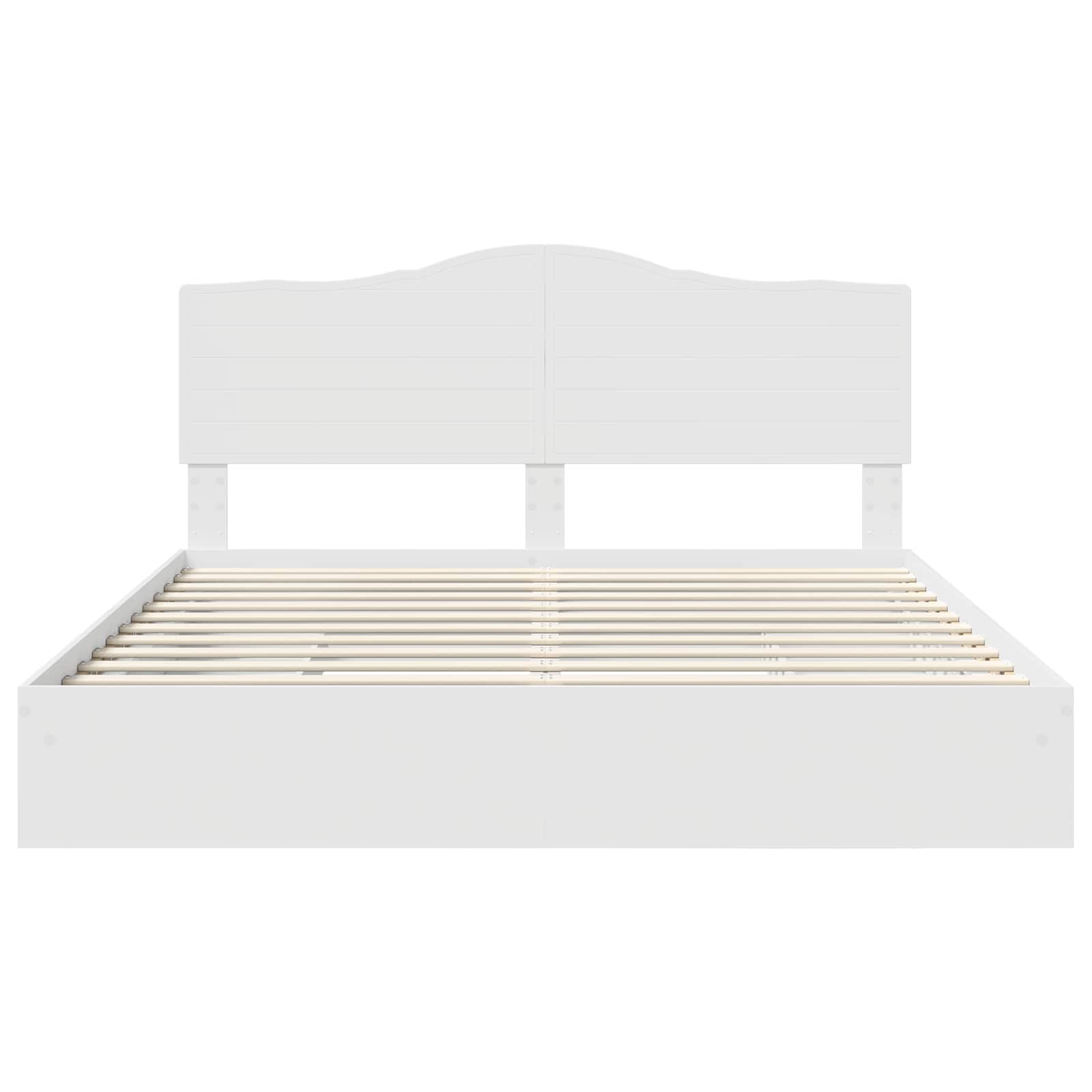 Lit de Rangement Réglable Blanc 180 x 200 cm Bois d'ingénierie