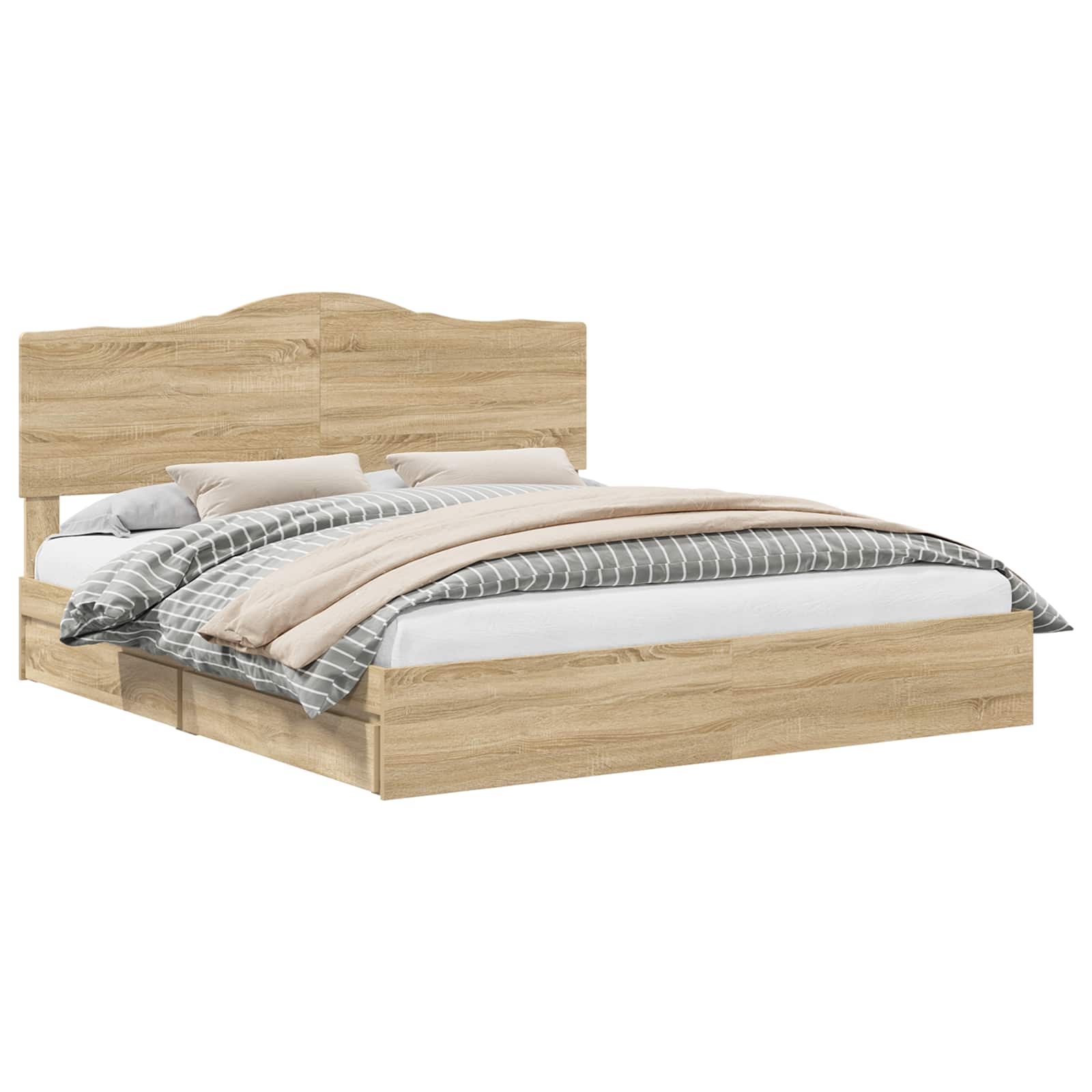 Lit de Rangement Chêne Sonoma 180 x 200 cm Bois d'ingénierie - XIOS