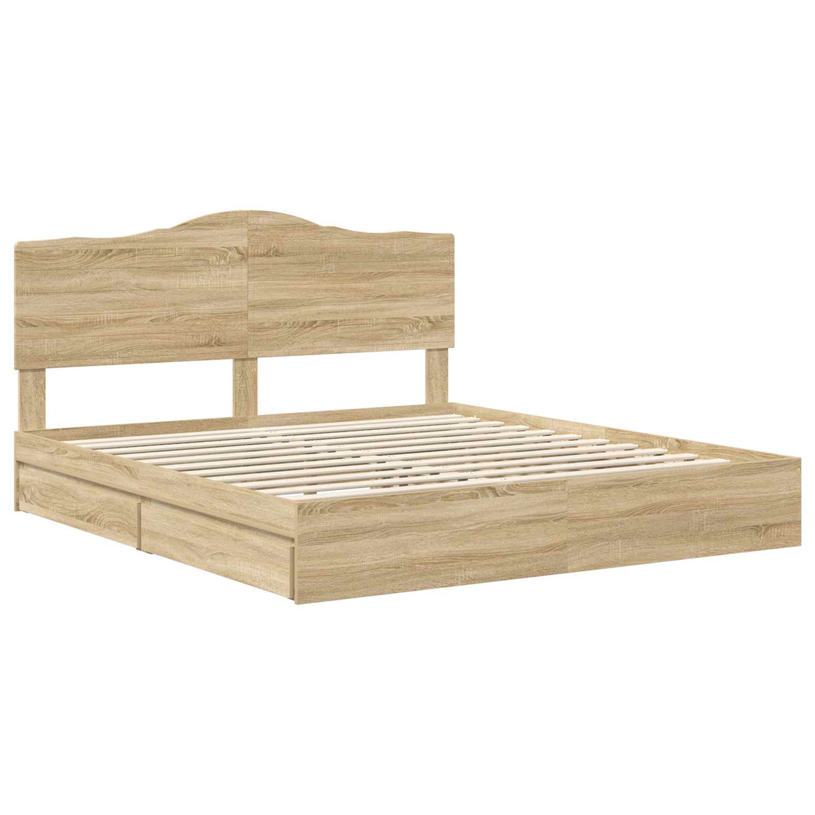 Lit de Rangement Chêne Sonoma 180 x 200 cm Bois d'ingénierie - XIOS